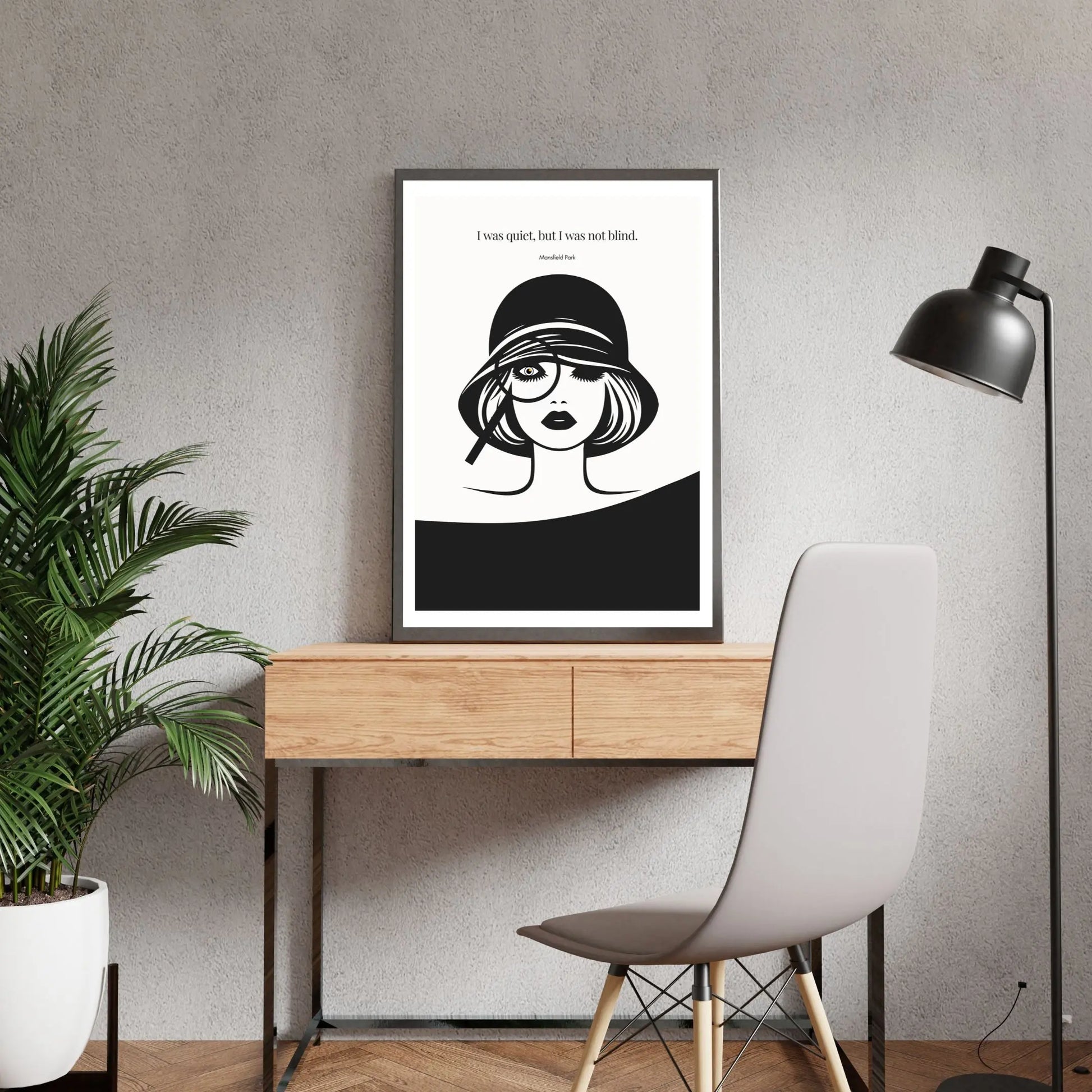 Mansfield Park Quote Print – "I was quiet, but I was not blind" Wall Art Poster - INK & FRAME STUDIO