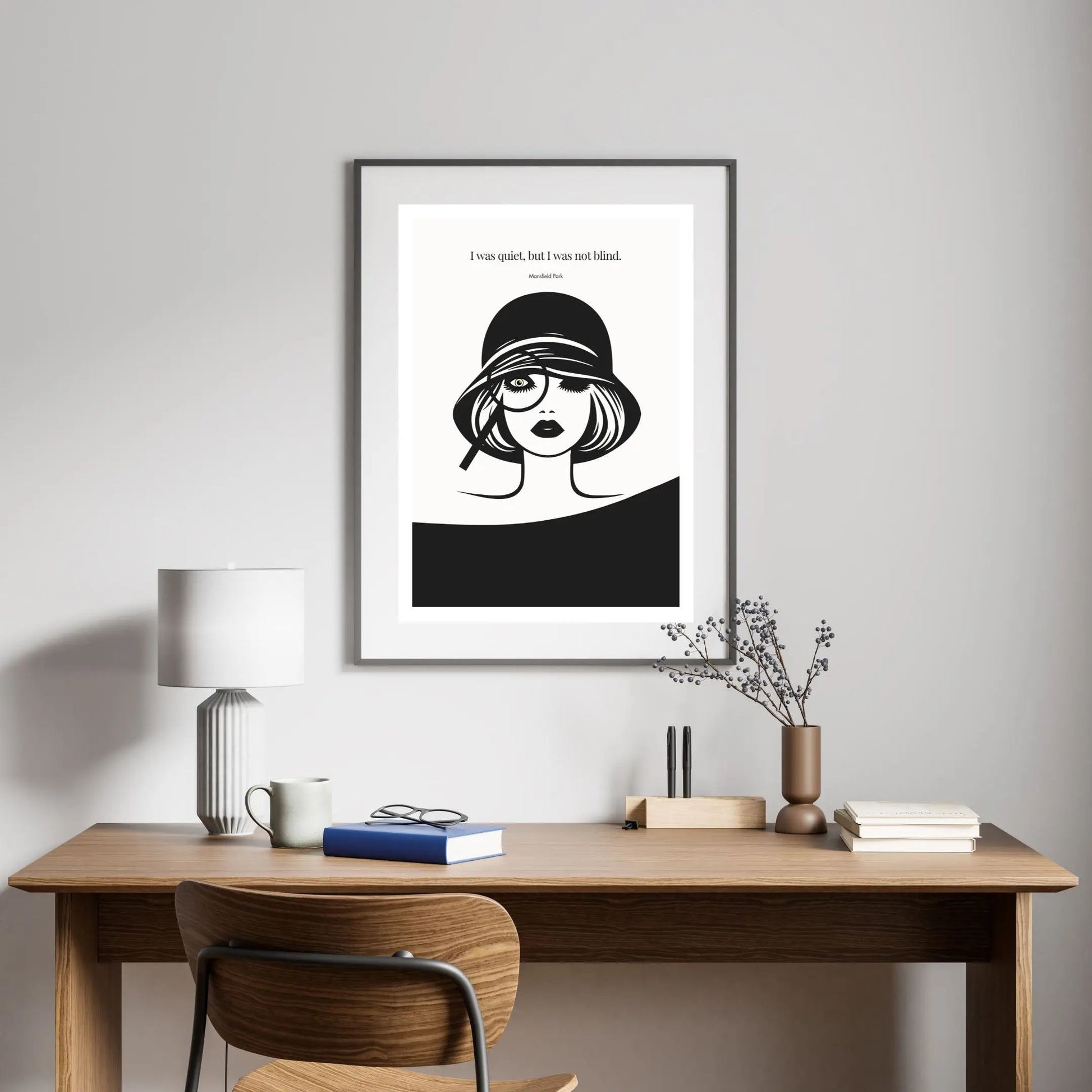 Mansfield Park Quote Print – "I was quiet, but I was not blind" Wall Art Poster - INK & FRAME STUDIO