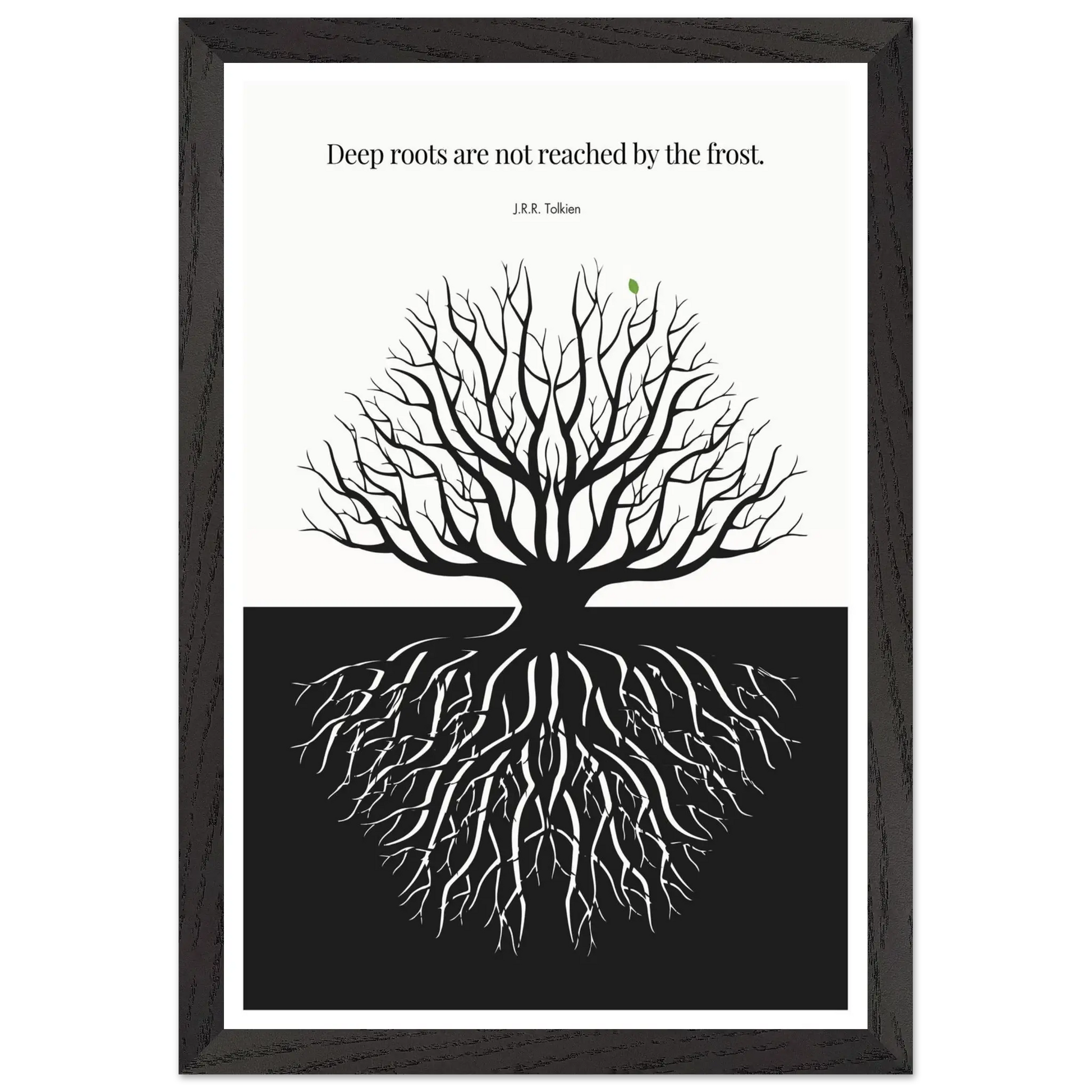 J.R.R. Tolkien Quote Print – "Deep roots are not reached by the frost" Wall Art Poster - INK & FRAME STUDIO