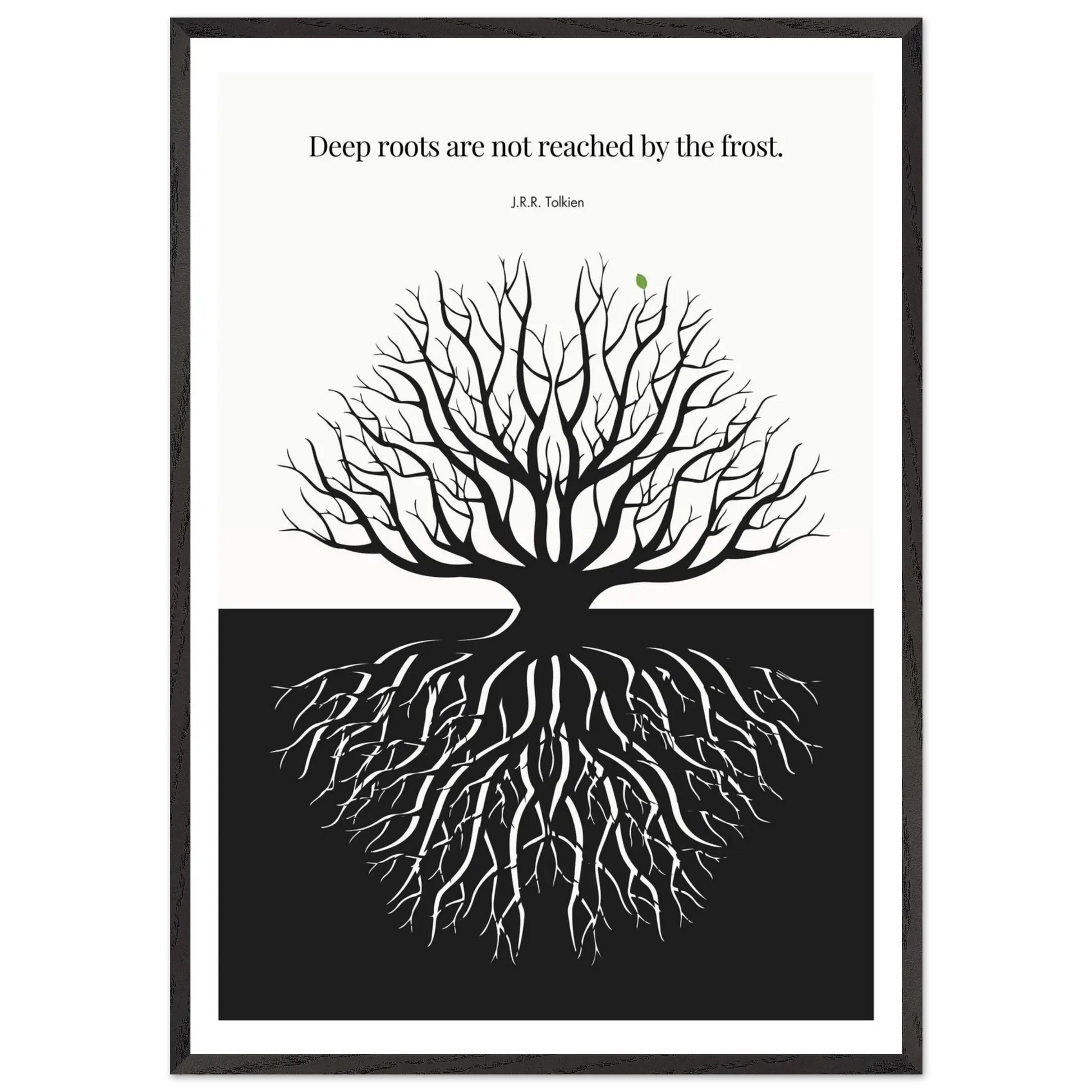 J.R.R. Tolkien Quote Print – "Deep roots are not reached by the frost" Wall Art Poster - INK & FRAME STUDIO