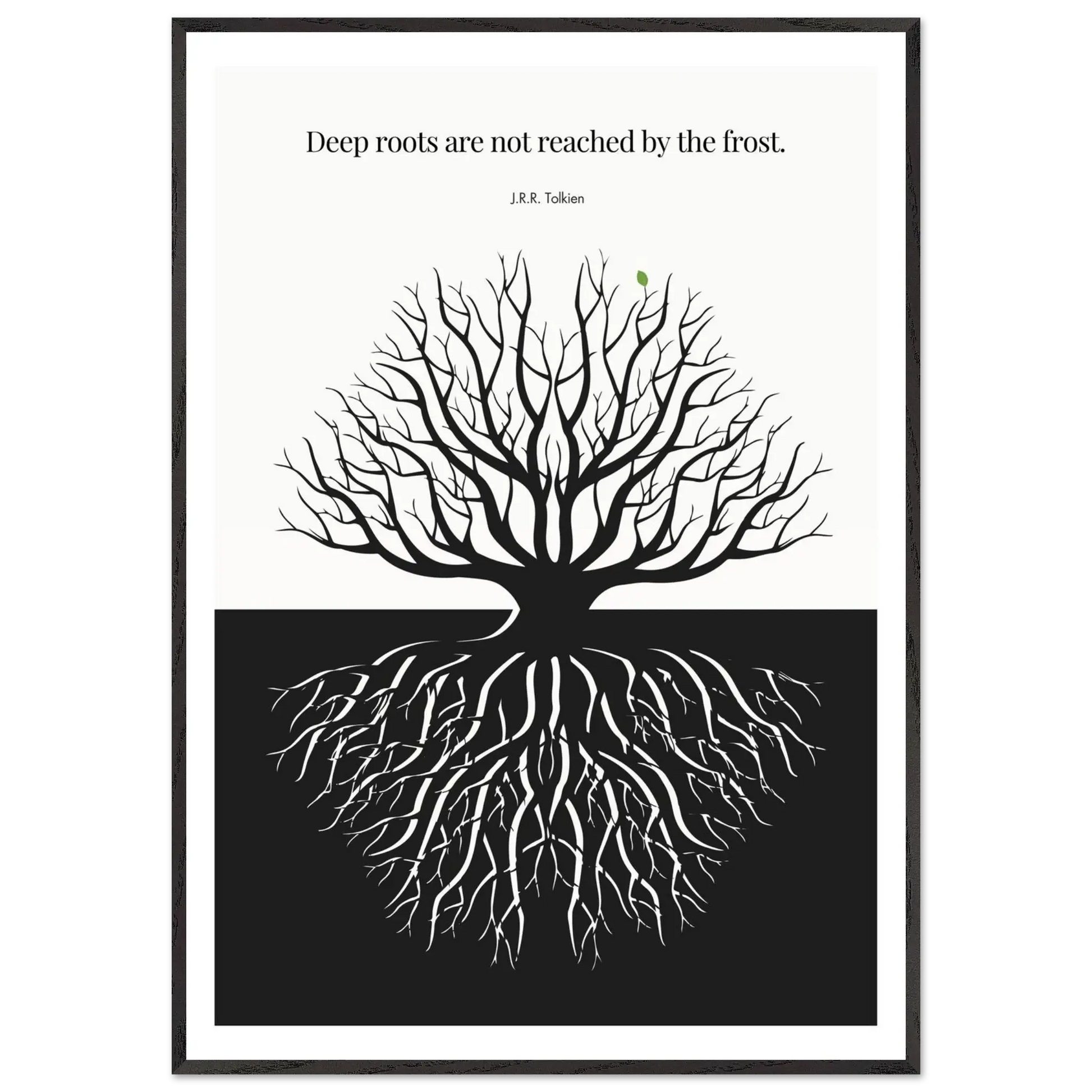 J.R.R. Tolkien Quote Print – "Deep roots are not reached by the frost" Wall Art Poster - INK & FRAME STUDIO