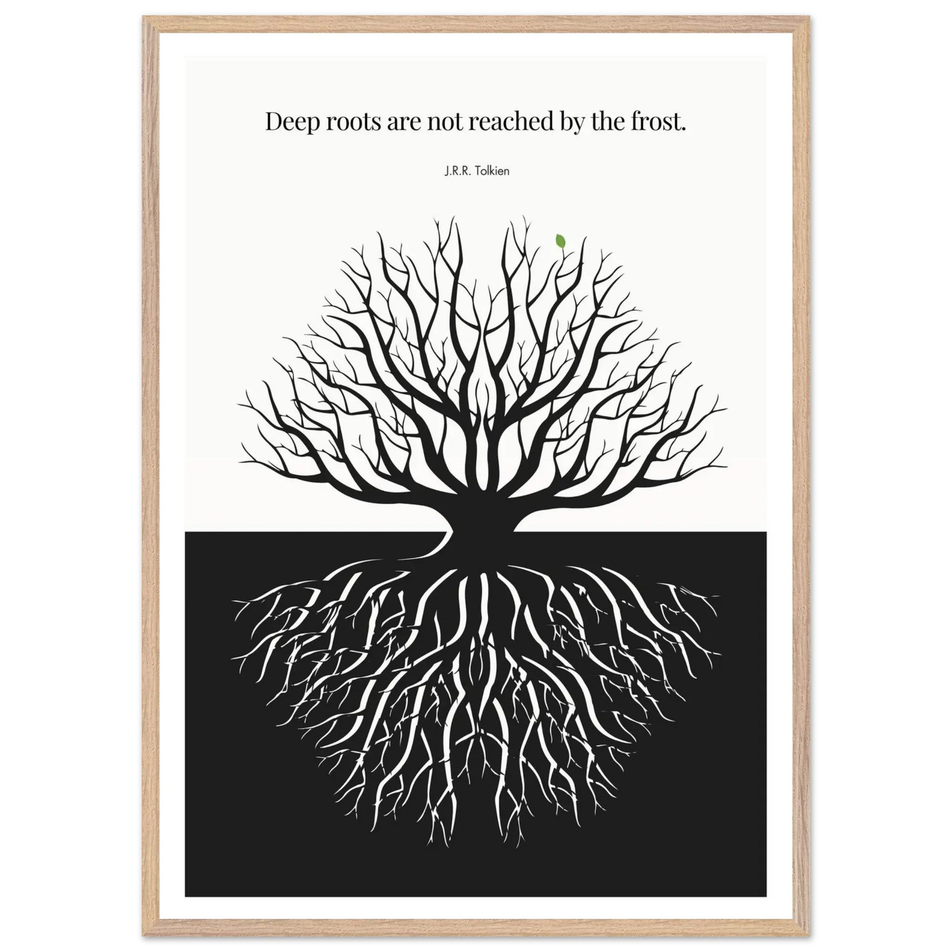 J.R.R. Tolkien Quote Print – "Deep roots are not reached by the frost" Wall Art Poster - INK & FRAME STUDIO