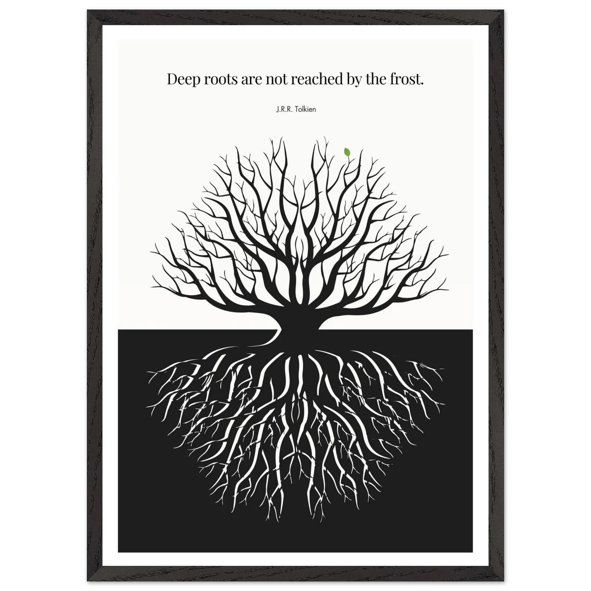 J.R.R. Tolkien Quote Print – "Deep roots are not reached by the frost" Wall Art Poster - INK & FRAME STUDIO