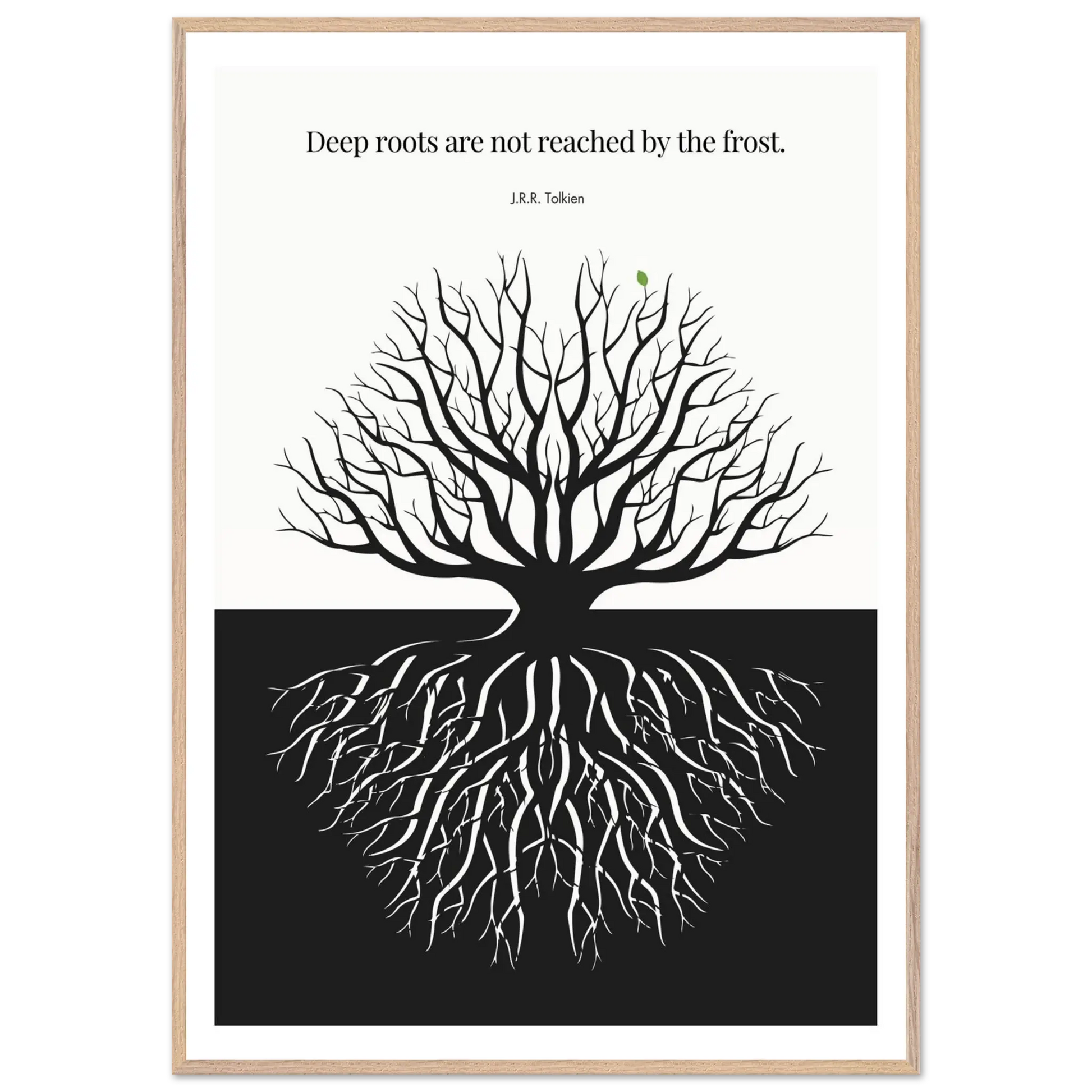 J.R.R. Tolkien Quote Print – "Deep roots are not reached by the frost" Wall Art Poster - INK & FRAME STUDIO