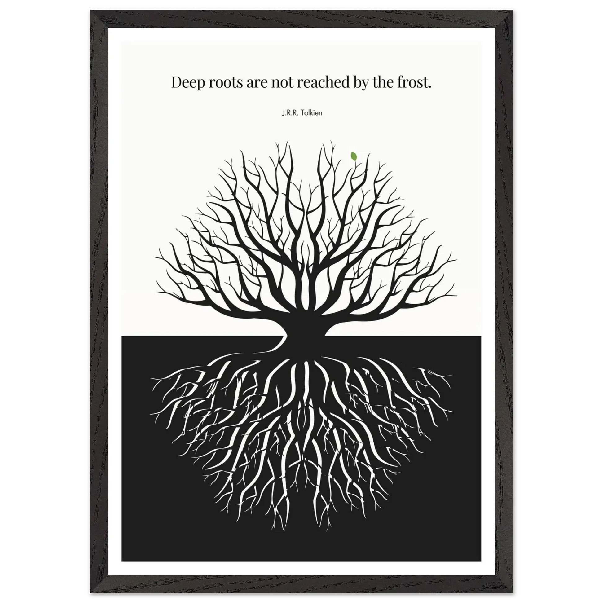J.R.R. Tolkien Quote Print – "Deep roots are not reached by the frost" Wall Art Poster - INK & FRAME STUDIO