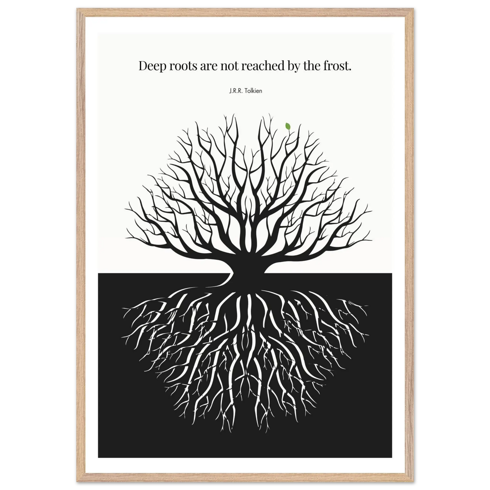 J.R.R. Tolkien Quote Print – "Deep roots are not reached by the frost" Wall Art Poster - INK & FRAME STUDIO