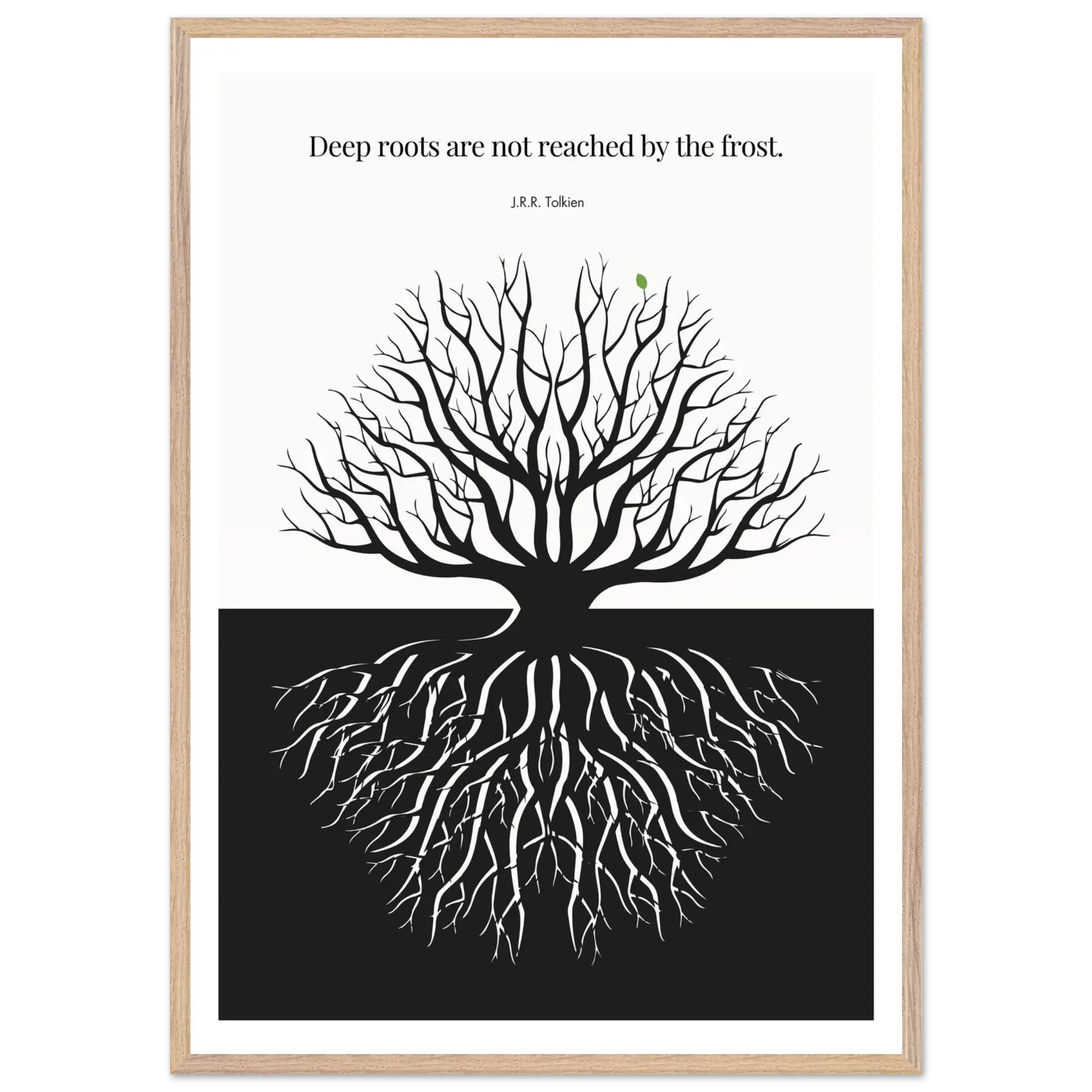 J.R.R. Tolkien Quote Print – "Deep roots are not reached by the frost" Wall Art Poster - INK & FRAME STUDIO