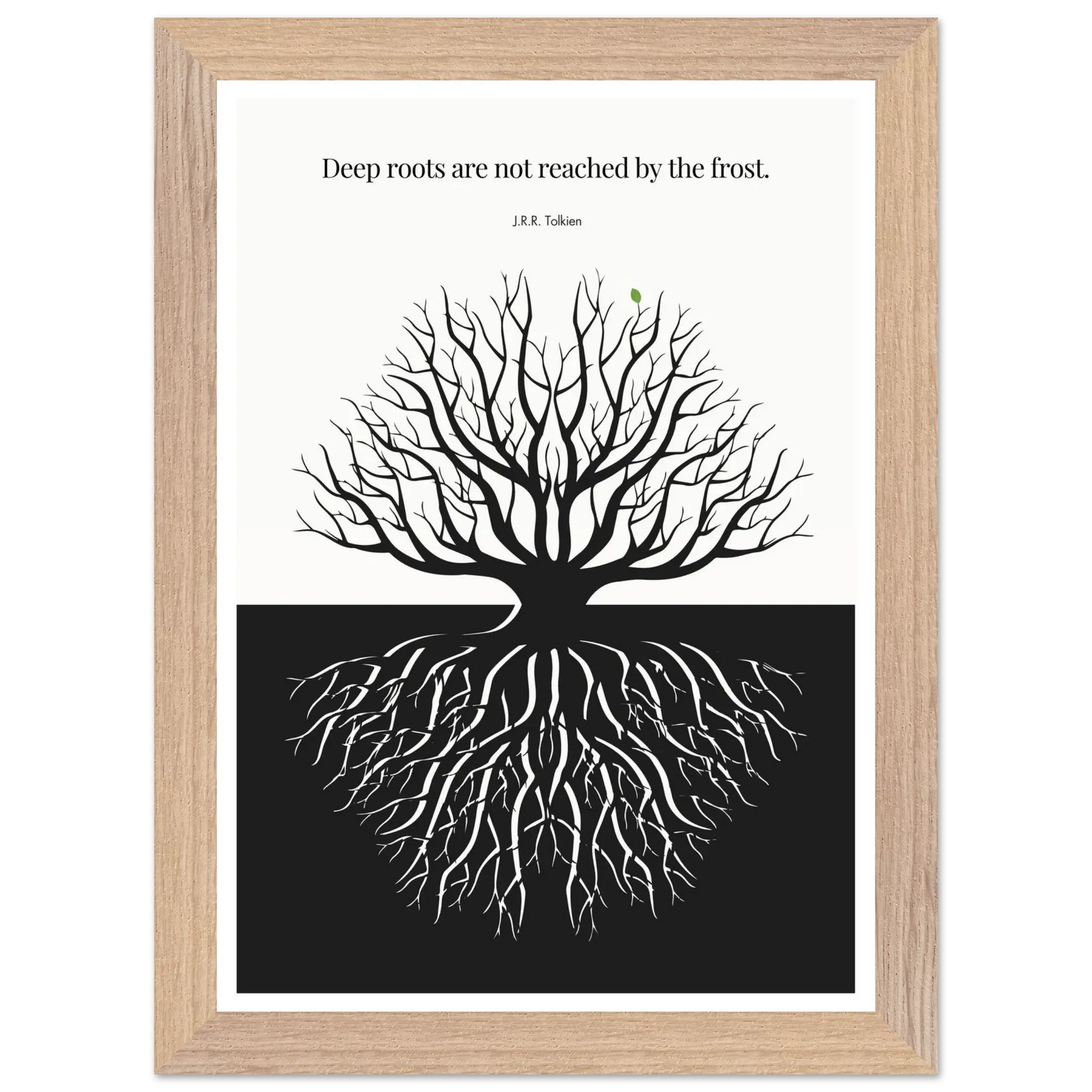 J.R.R. Tolkien Quote Print – "Deep roots are not reached by the frost" Wall Art Poster - INK & FRAME STUDIO