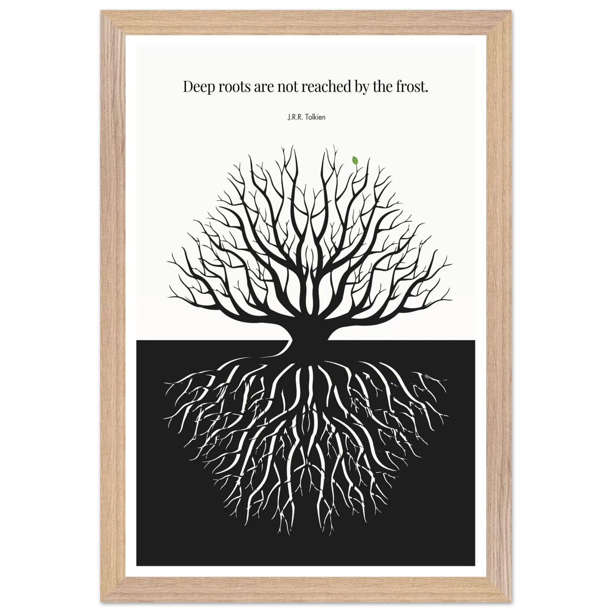 J.R.R. Tolkien Quote Print – "Deep roots are not reached by the frost" Wall Art Poster - INK & FRAME STUDIO