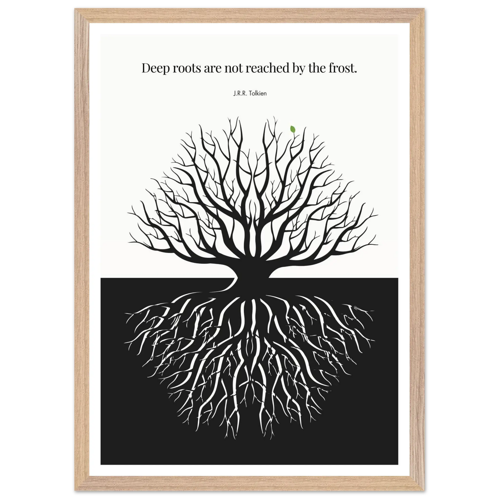 J.R.R. Tolkien Quote Print – "Deep roots are not reached by the frost" Wall Art Poster - INK & FRAME STUDIO