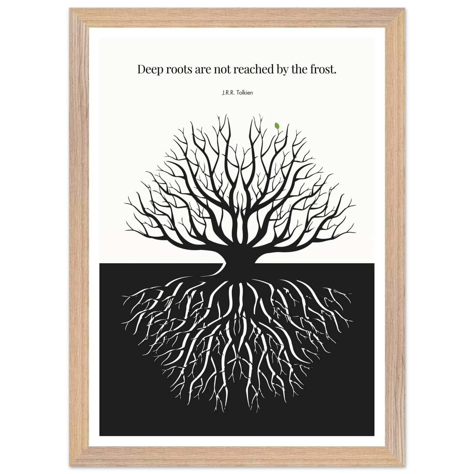 J.R.R. Tolkien Quote Print – "Deep roots are not reached by the frost" Wall Art Poster - INK & FRAME STUDIO