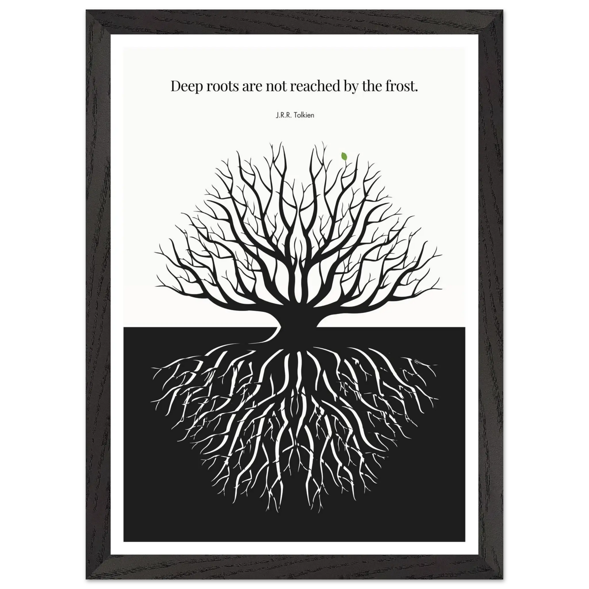 J.R.R. Tolkien Quote Print – "Deep roots are not reached by the frost" Wall Art Poster - INK & FRAME STUDIO