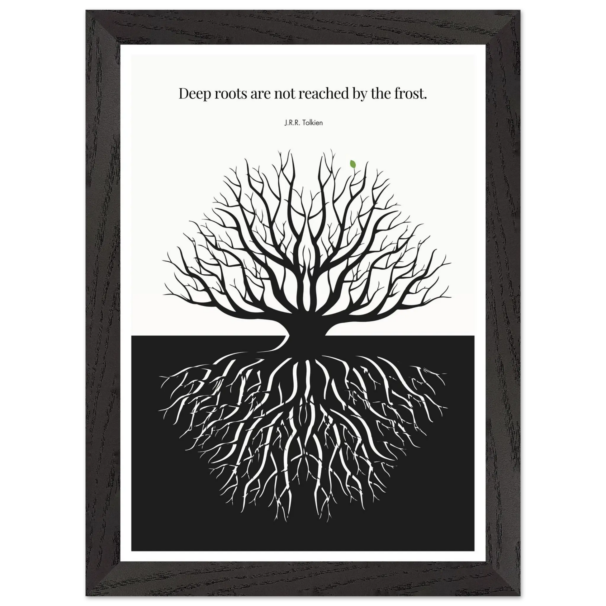J.R.R. Tolkien Quote Print – "Deep roots are not reached by the frost" Wall Art Poster - INK & FRAME STUDIO