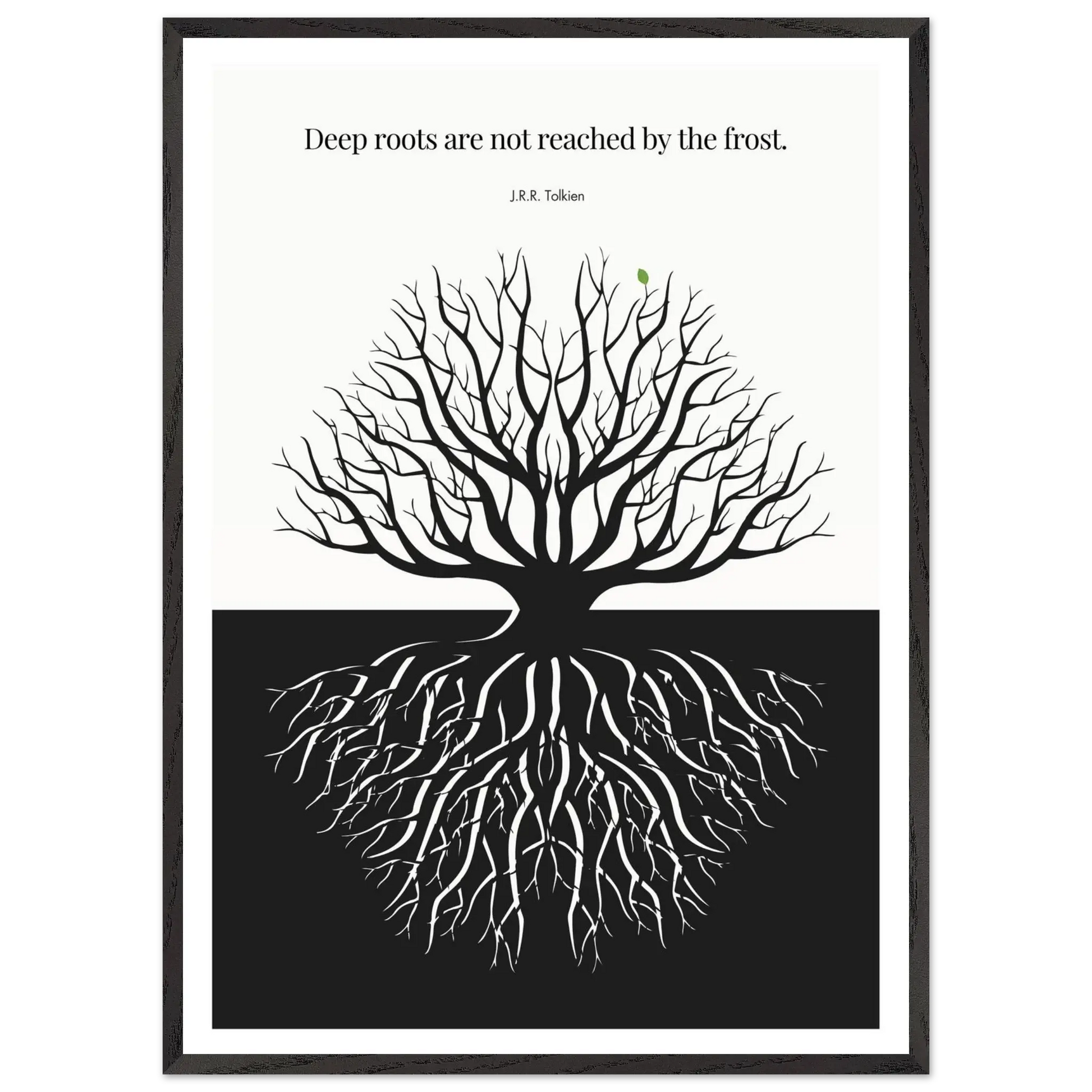 J.R.R. Tolkien Quote Print – "Deep roots are not reached by the frost" Wall Art Poster - INK & FRAME STUDIO