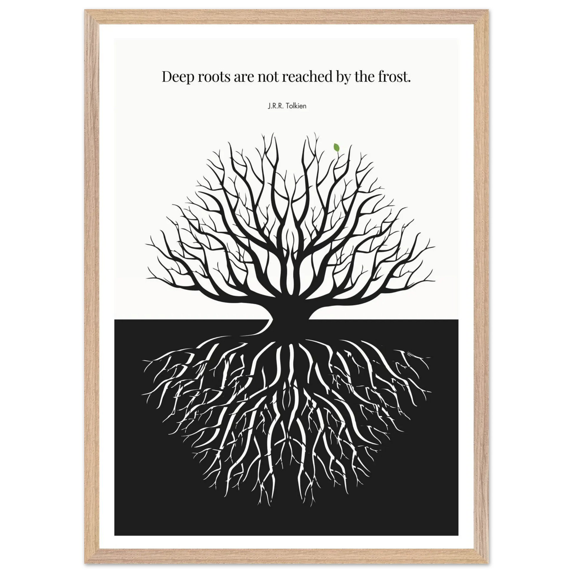 J.R.R. Tolkien Quote Print – "Deep roots are not reached by the frost" Wall Art Poster - INK & FRAME STUDIO