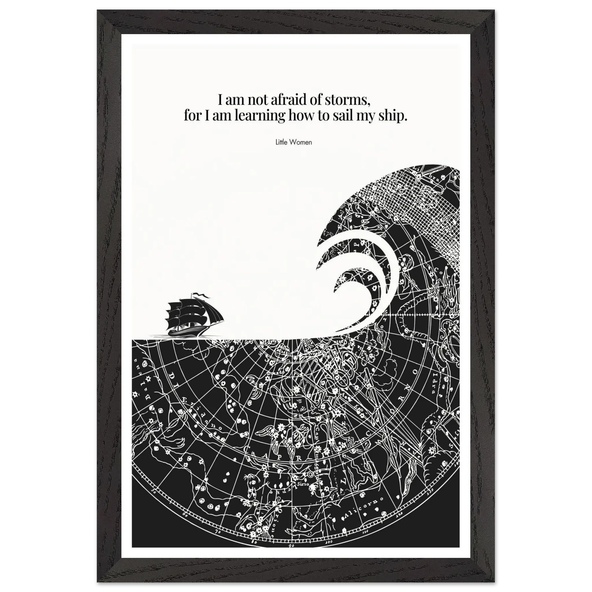 Little Women Quote Print - "I am not afraid of storms" Wall Art Poster - INK & FRAME STUDIO
