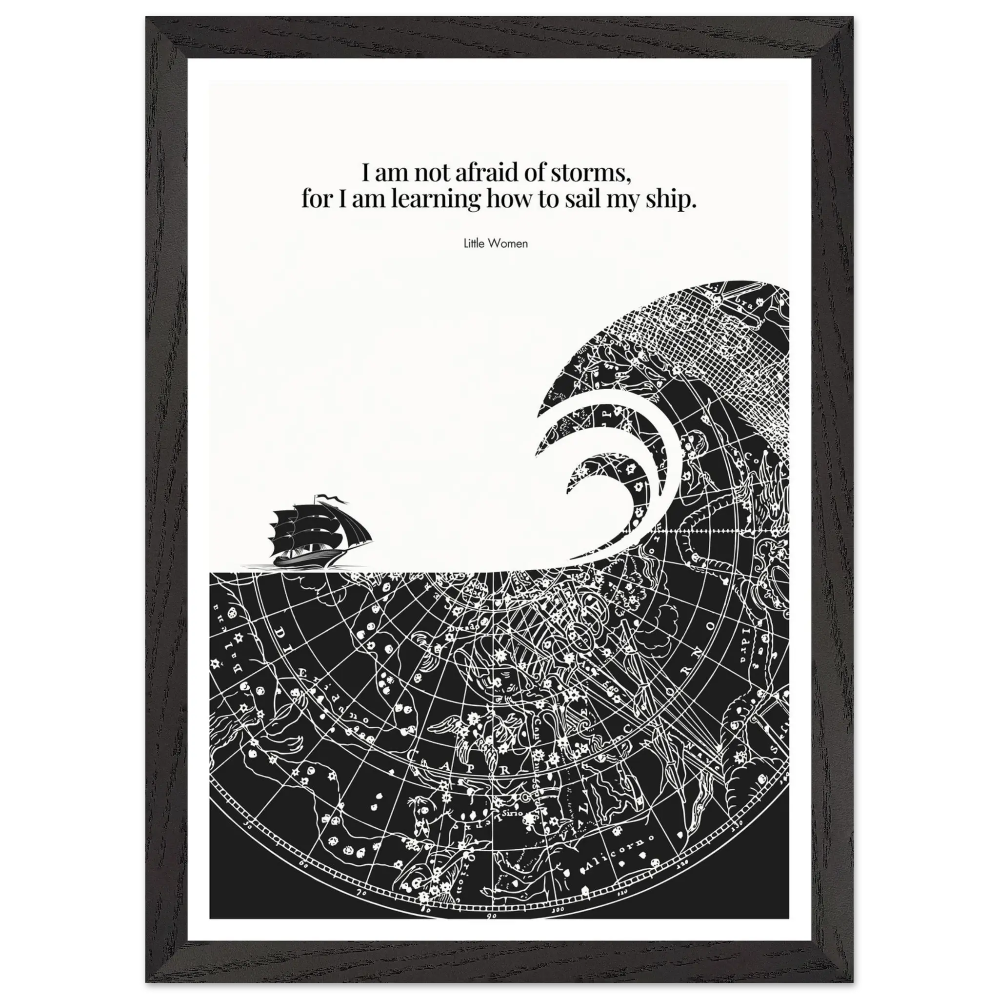 Little Women Quote Print - "I am not afraid of storms" Wall Art Poster - INK & FRAME STUDIO