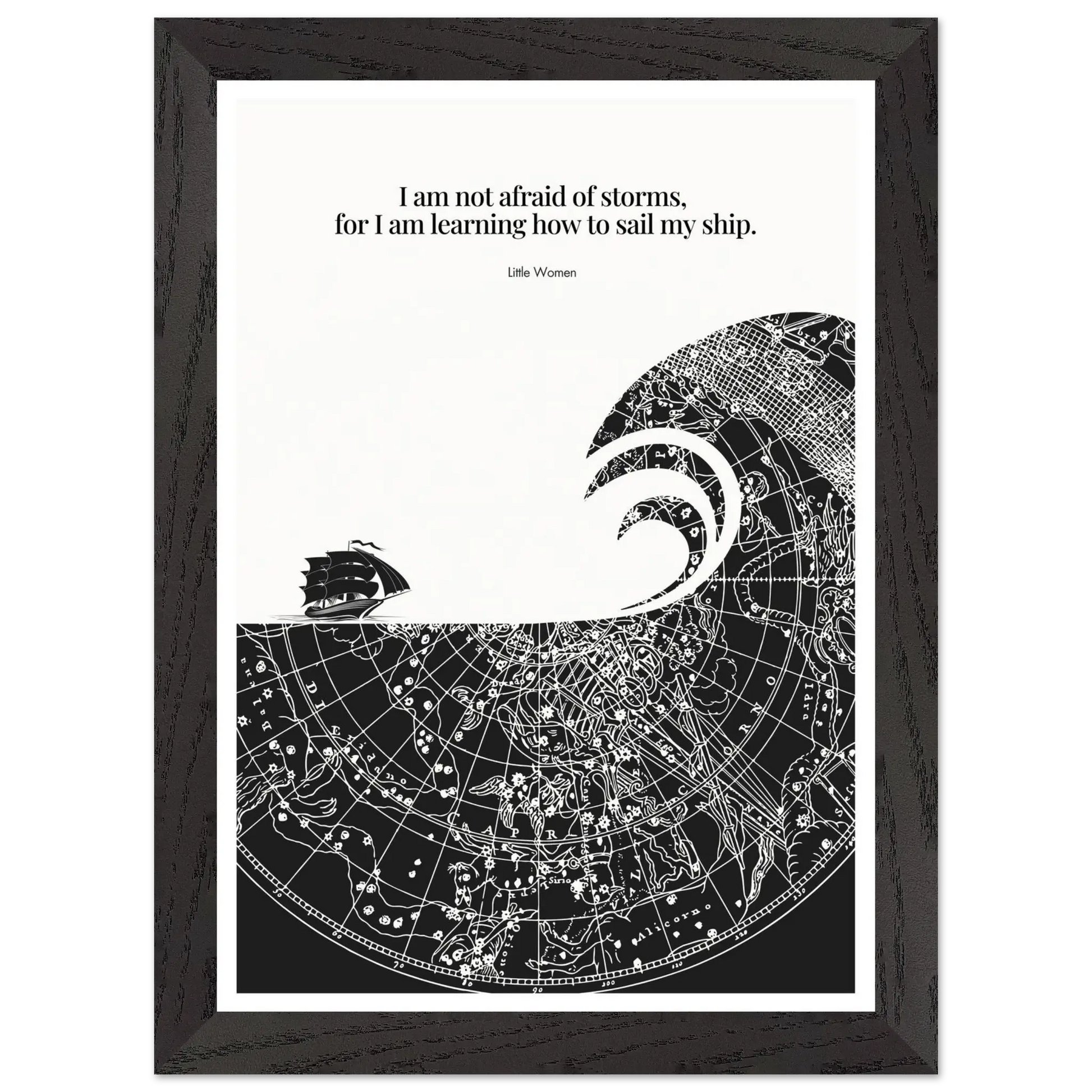 Little Women Quote Print - "I am not afraid of storms" Wall Art Poster - INK & FRAME STUDIO