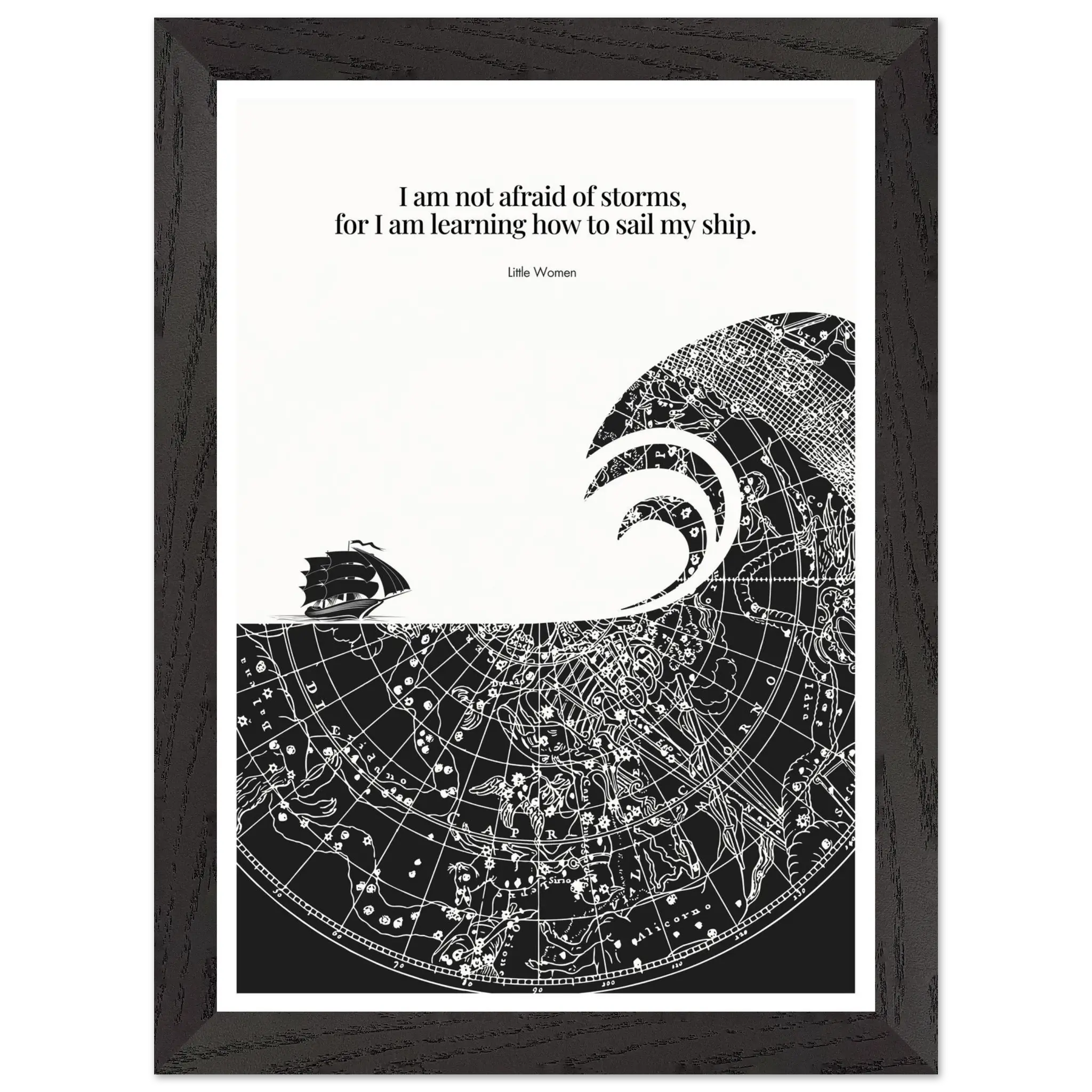 Little Women Quote Print - "I am not afraid of storms" Wall Art Poster - INK & FRAME STUDIO