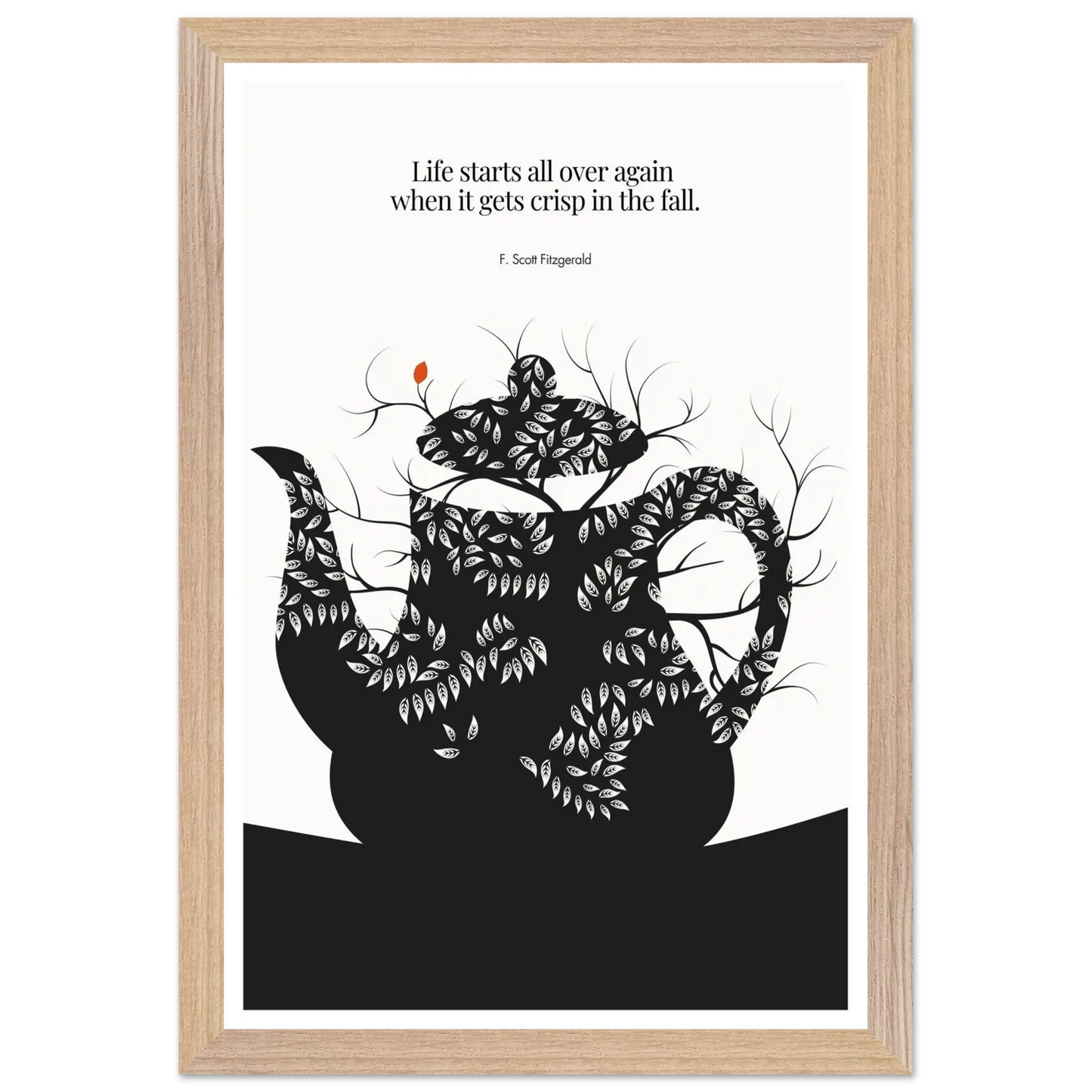 F. Scott Fitzgerald Quote Print - "Life starts all over again" Wall Art Poster - INK & FRAME STUDIO