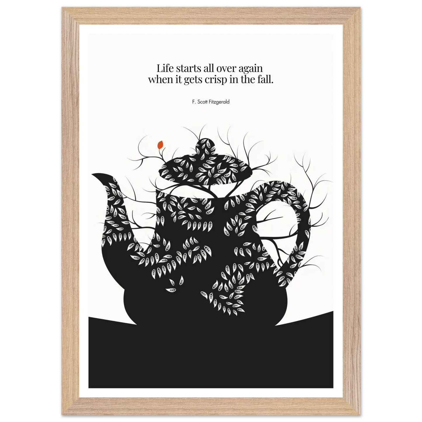 F. Scott Fitzgerald Quote Print - "Life starts all over again" Wall Art Poster - INK & FRAME STUDIO