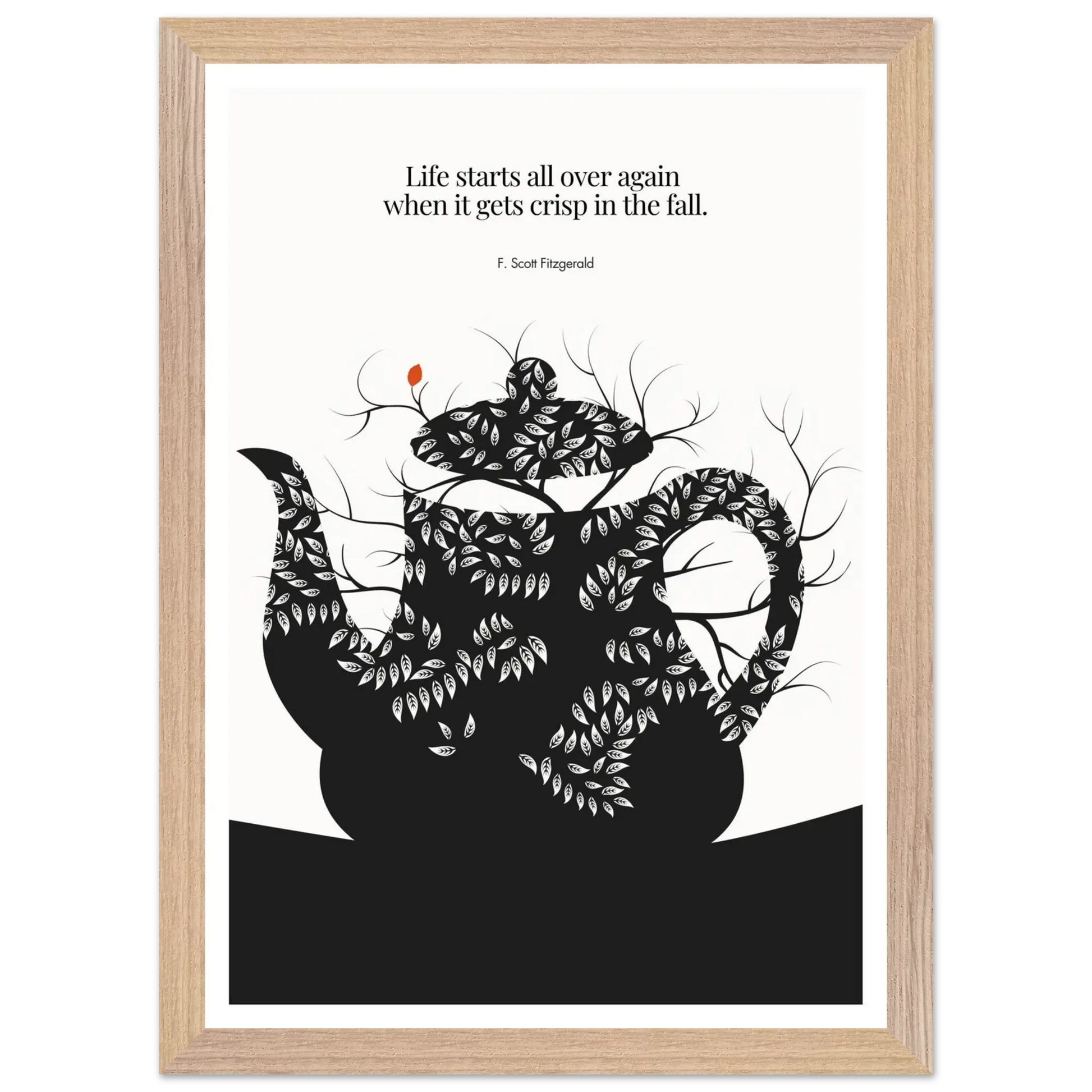 F. Scott Fitzgerald Quote Print - "Life starts all over again" Wall Art Poster - INK & FRAME STUDIO