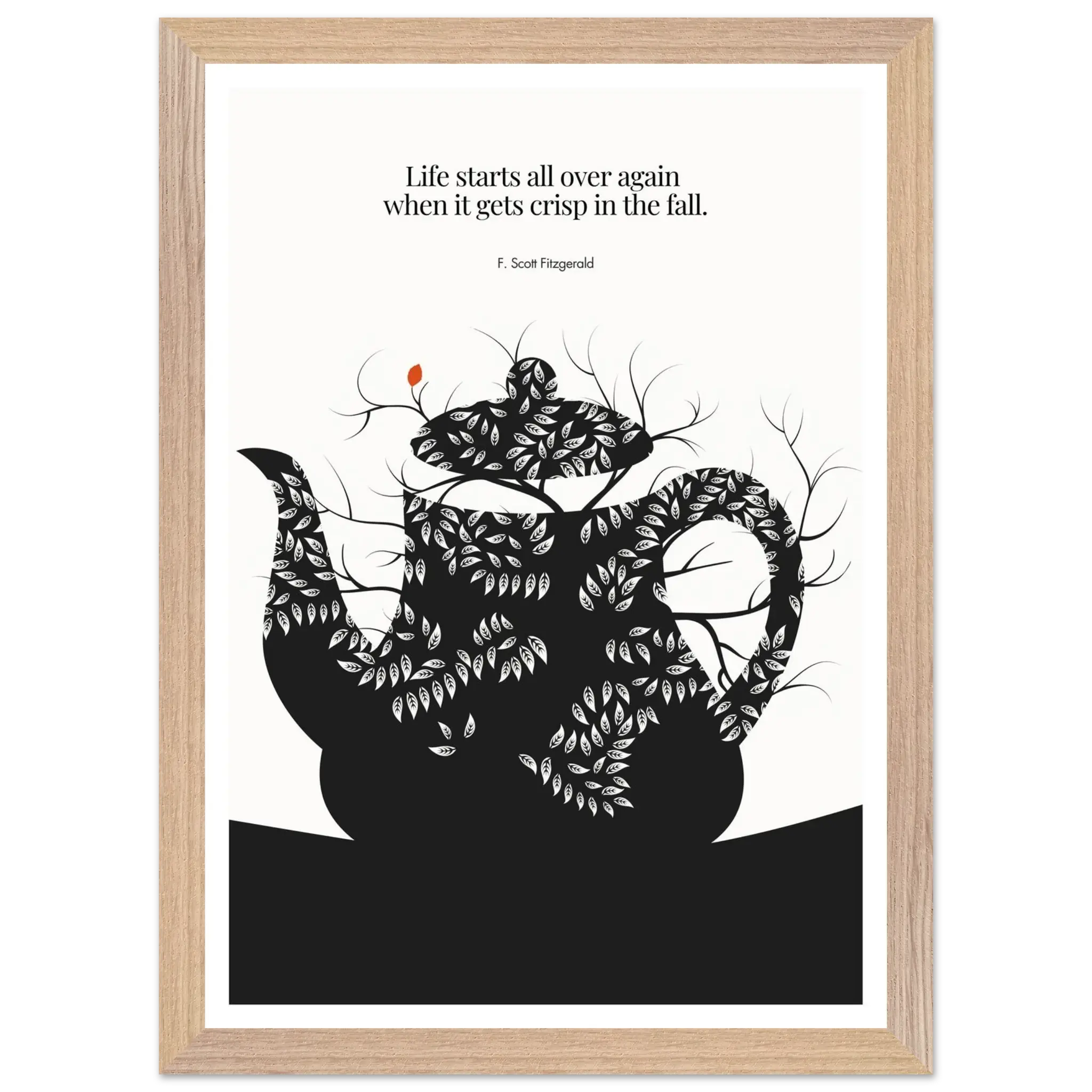 F. Scott Fitzgerald Quote Print - "Life starts all over again" Wall Art Poster - INK & FRAME STUDIO