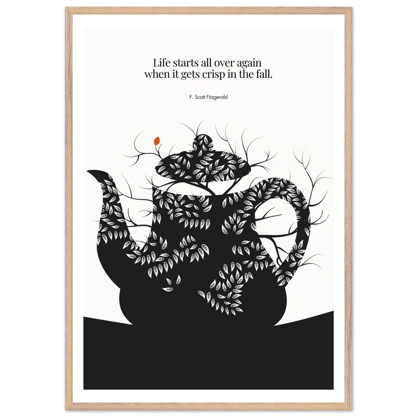 F. Scott Fitzgerald Quote Print - "Life starts all over again" Wall Art Poster - INK & FRAME STUDIO