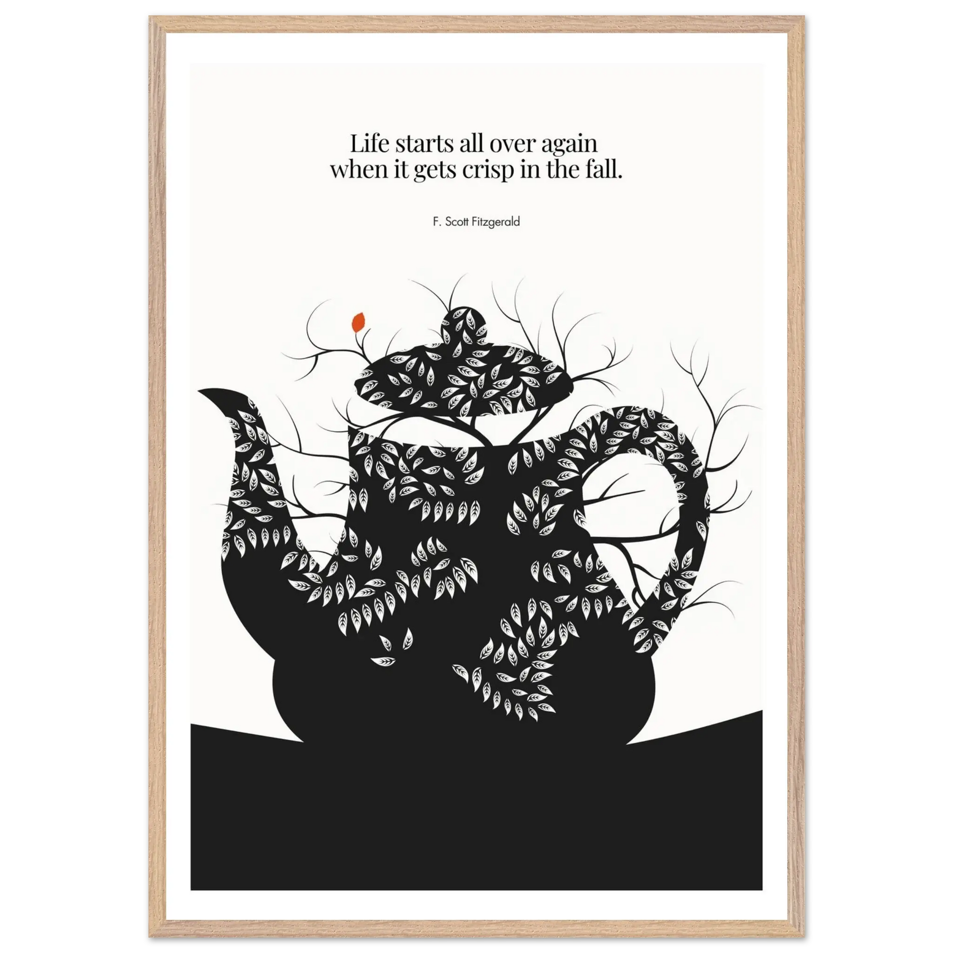 F. Scott Fitzgerald Quote Print - "Life starts all over again" Wall Art Poster - INK & FRAME STUDIO