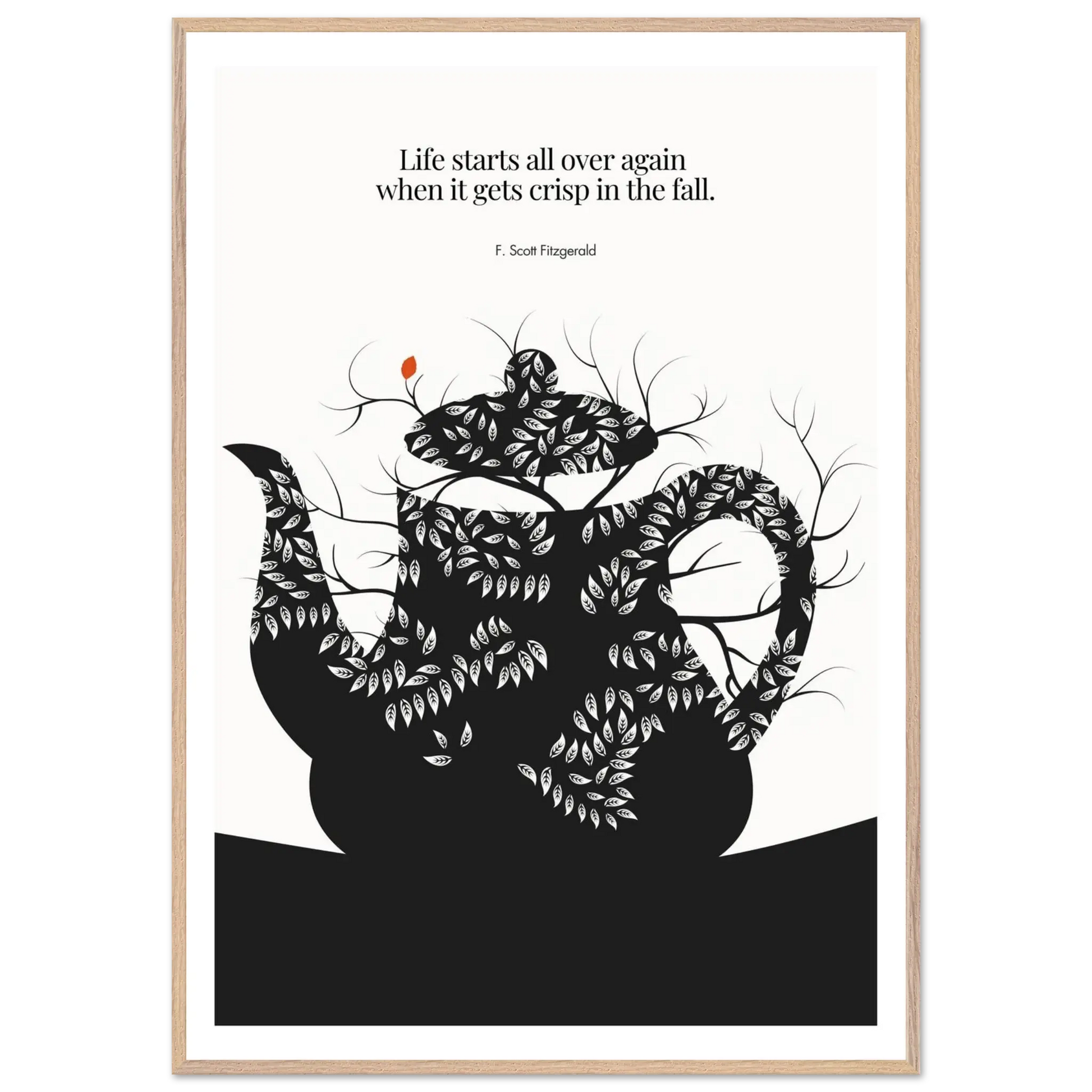 F. Scott Fitzgerald Quote Print - "Life starts all over again" Wall Art Poster - INK & FRAME STUDIO