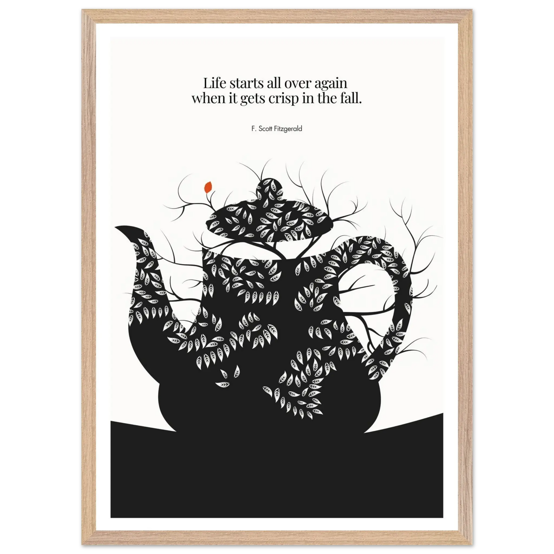 F. Scott Fitzgerald Quote Print - "Life starts all over again" Wall Art Poster - INK & FRAME STUDIO