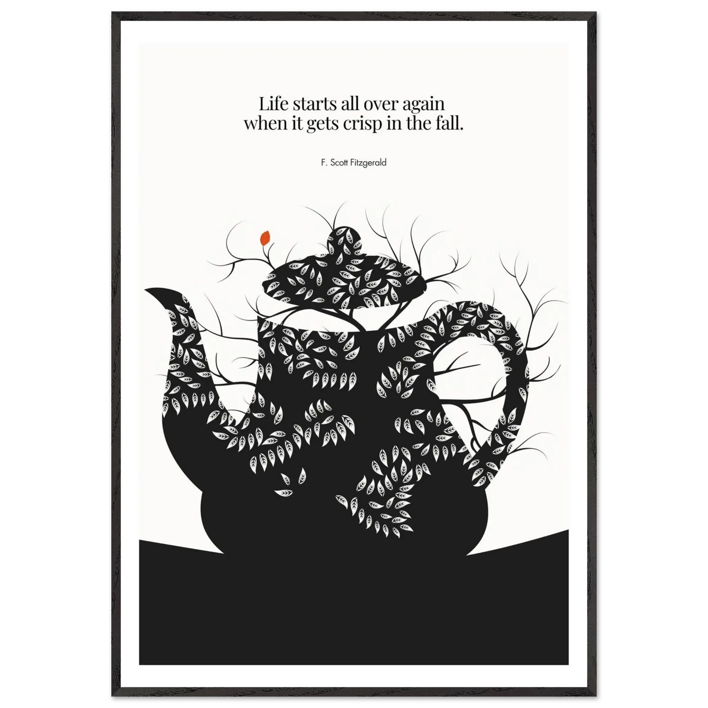 F. Scott Fitzgerald Quote Print - "Life starts all over again" Wall Art Poster - INK & FRAME STUDIO