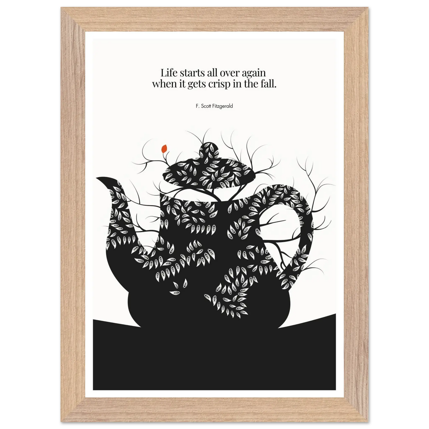 F. Scott Fitzgerald Quote Print - "Life starts all over again" Wall Art Poster - INK & FRAME STUDIO