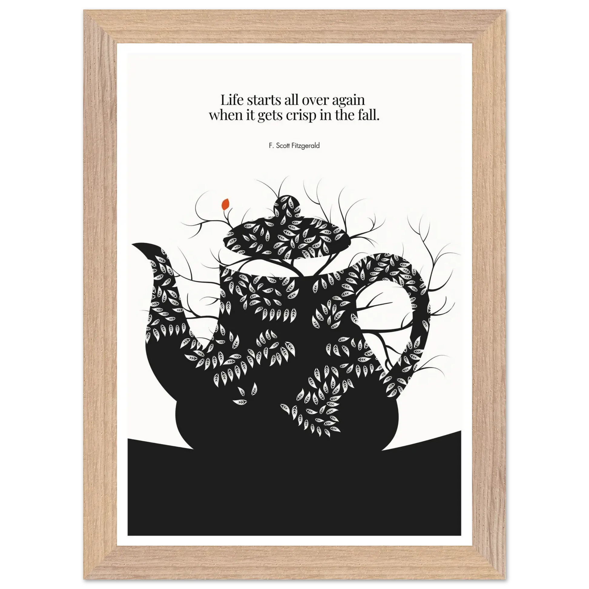 F. Scott Fitzgerald Quote Print - "Life starts all over again" Wall Art Poster - INK & FRAME STUDIO