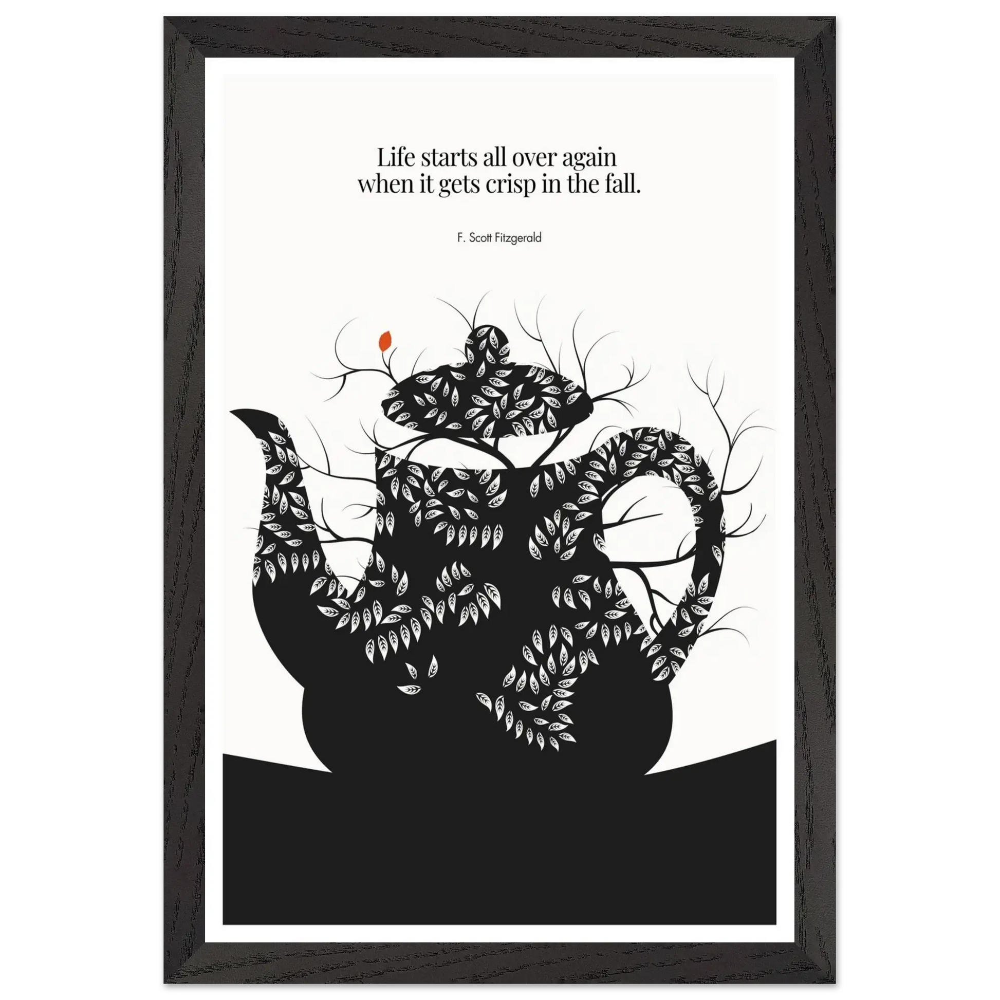 F. Scott Fitzgerald Quote Print - "Life starts all over again" Wall Art Poster - INK & FRAME STUDIO