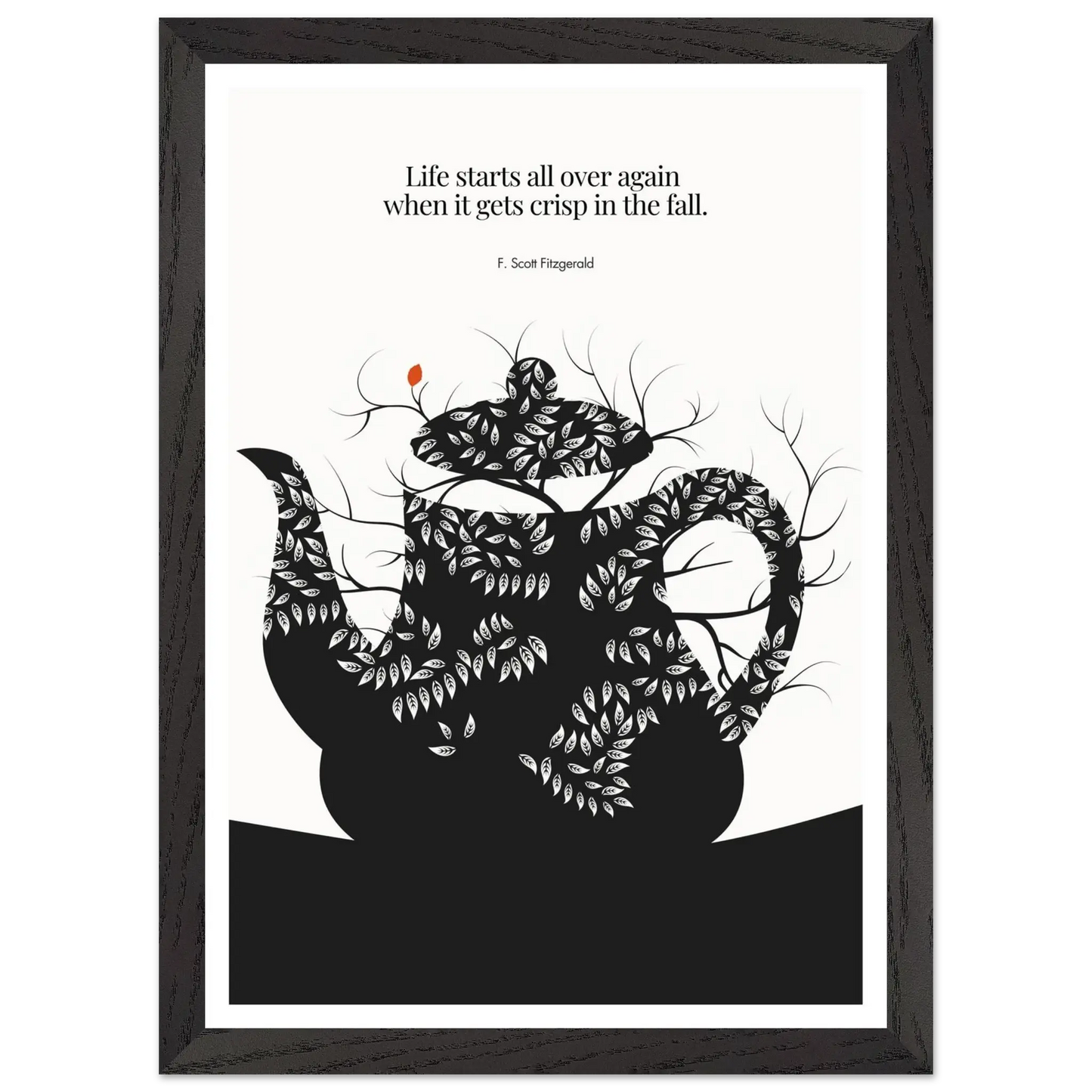 F. Scott Fitzgerald Quote Print - "Life starts all over again" Wall Art Poster - INK & FRAME STUDIO