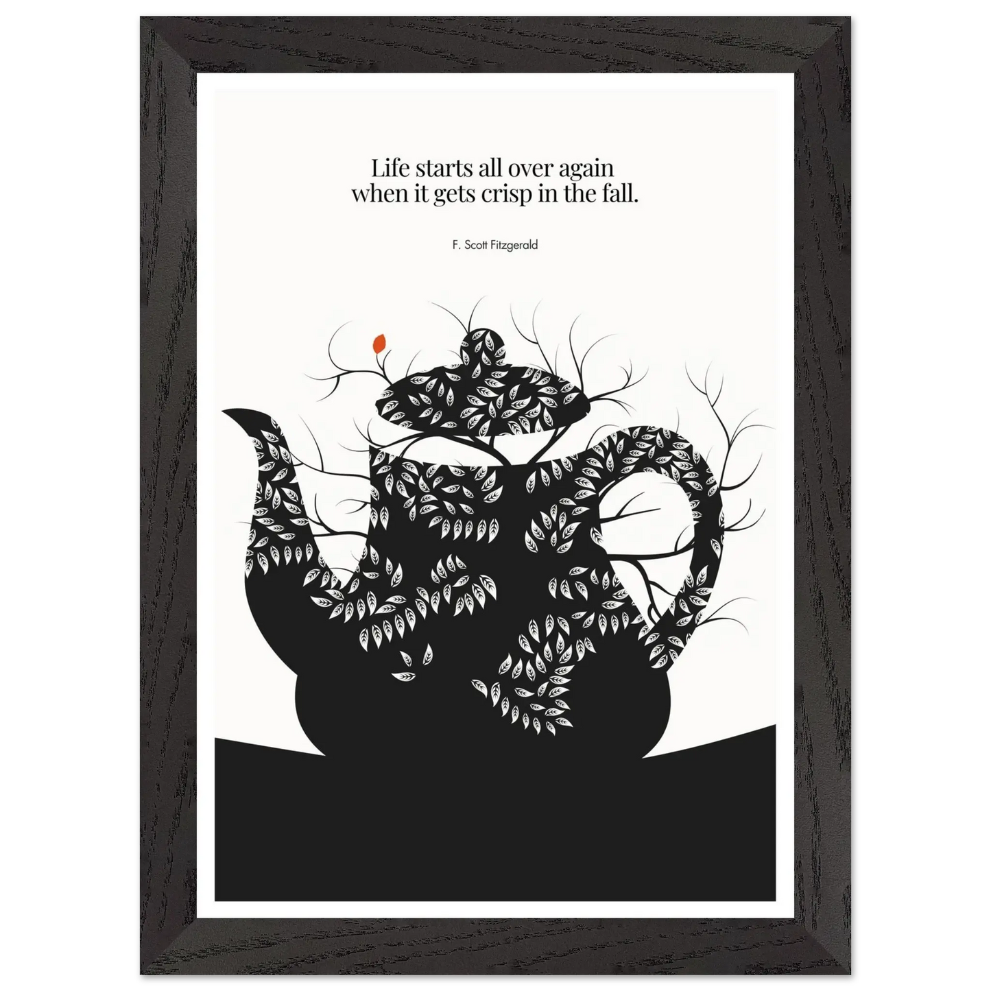 F. Scott Fitzgerald Quote Print - "Life starts all over again" Wall Art Poster - INK & FRAME STUDIO