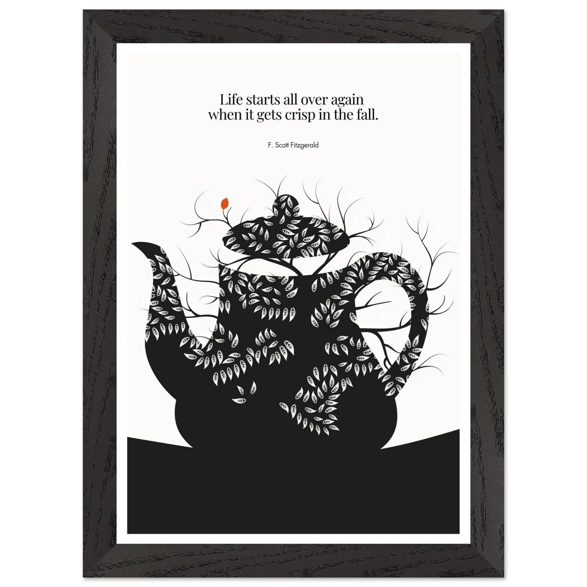 F. Scott Fitzgerald Quote Print - "Life starts all over again" Wall Art Poster - INK & FRAME STUDIO