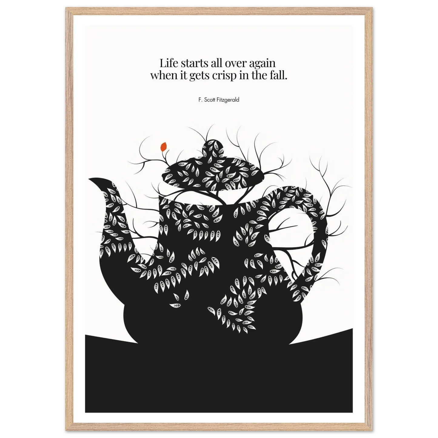 F. Scott Fitzgerald Quote Print - "Life starts all over again" Wall Art Poster - INK & FRAME STUDIO