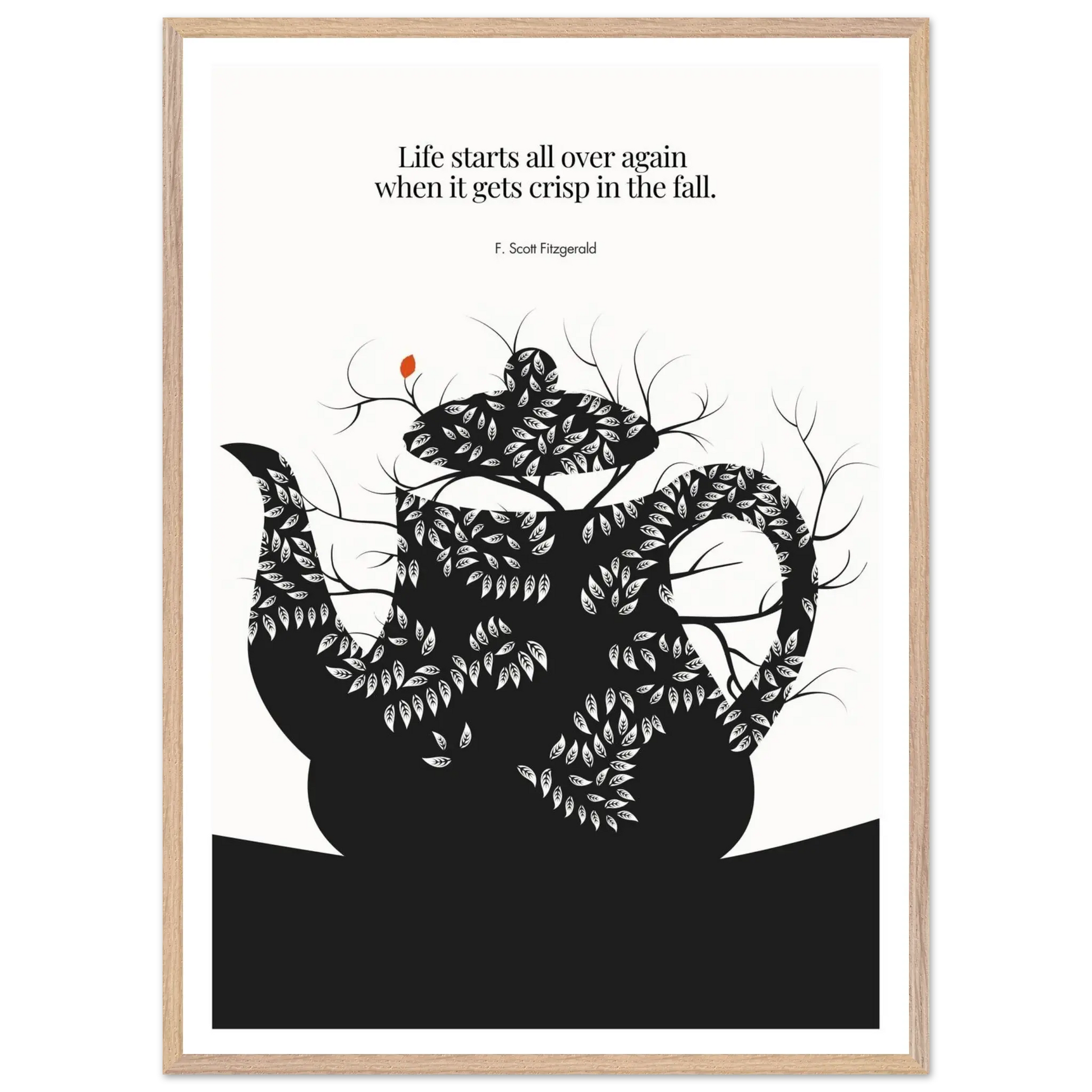 F. Scott Fitzgerald Quote Print - "Life starts all over again" Wall Art Poster - INK & FRAME STUDIO