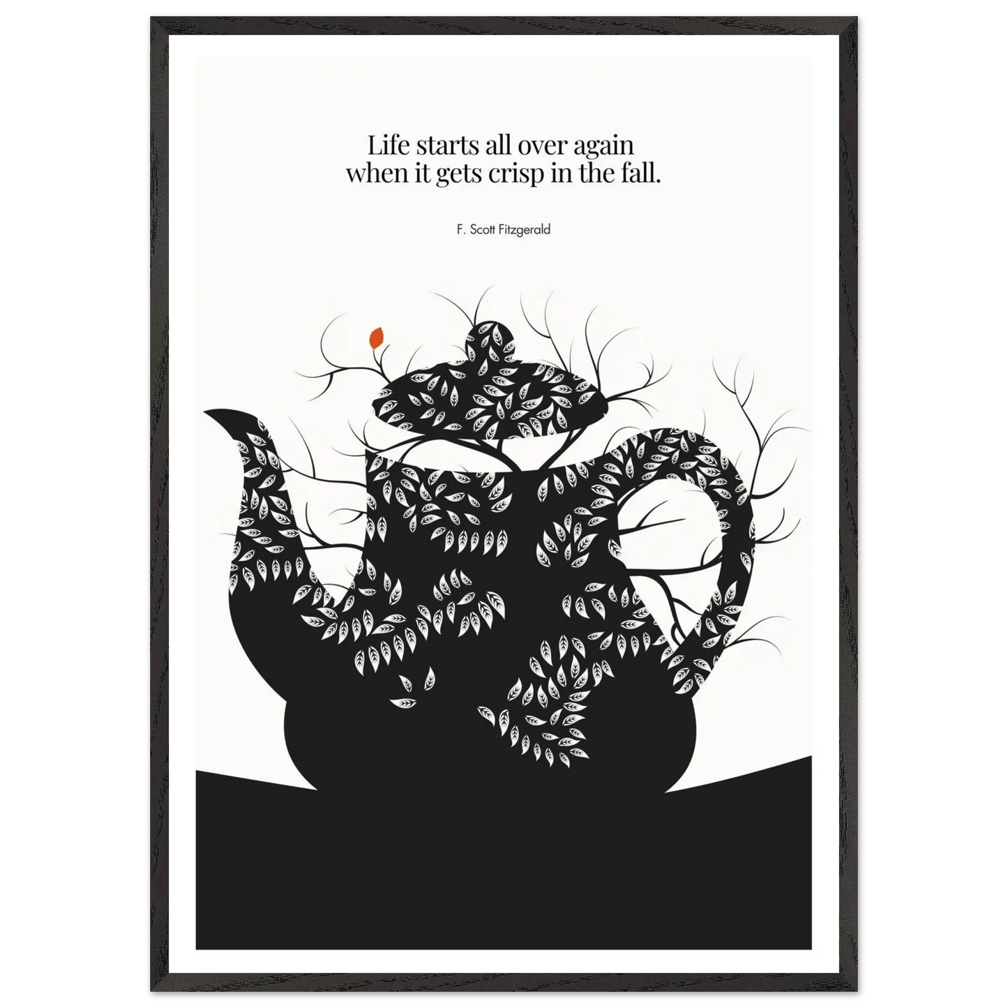 F. Scott Fitzgerald Quote Print - "Life starts all over again" Wall Art Poster - INK & FRAME STUDIO