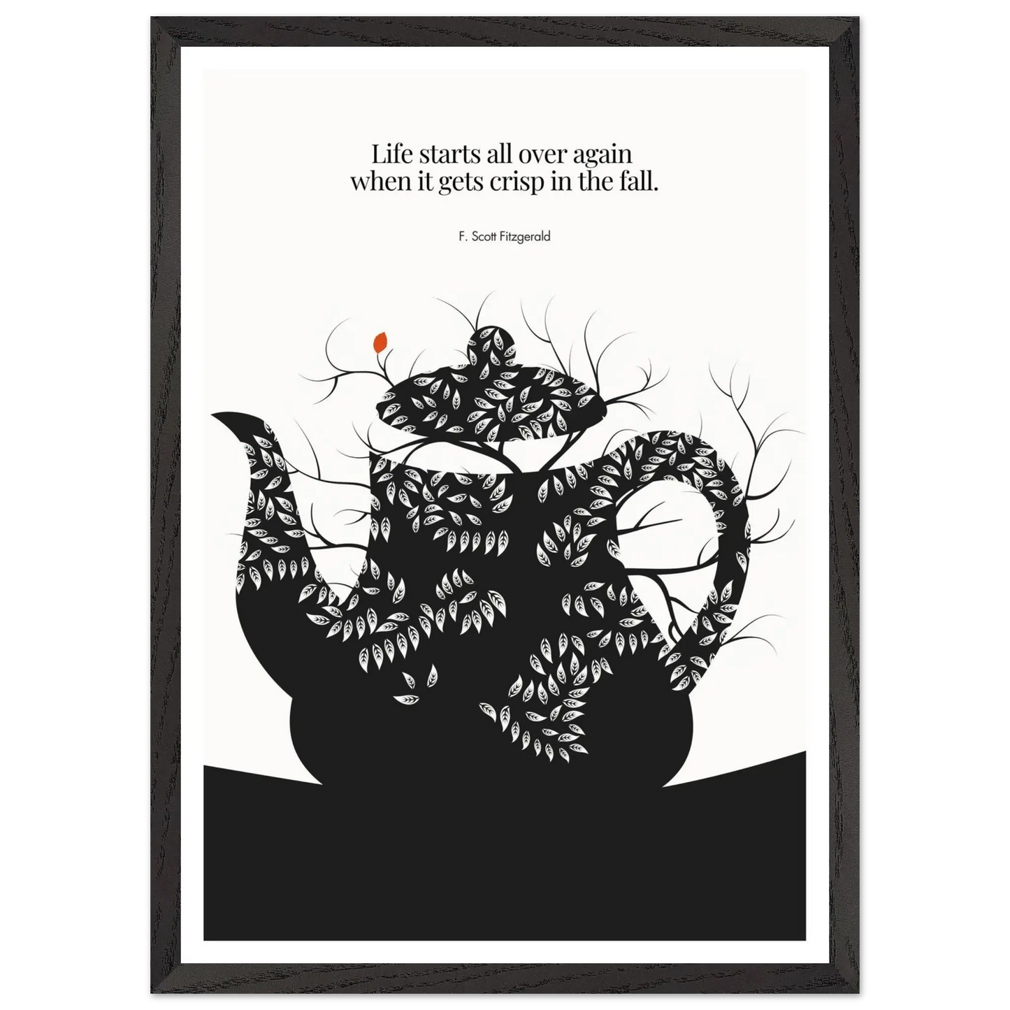 F. Scott Fitzgerald Quote Print - "Life starts all over again" Wall Art Poster - INK & FRAME STUDIO