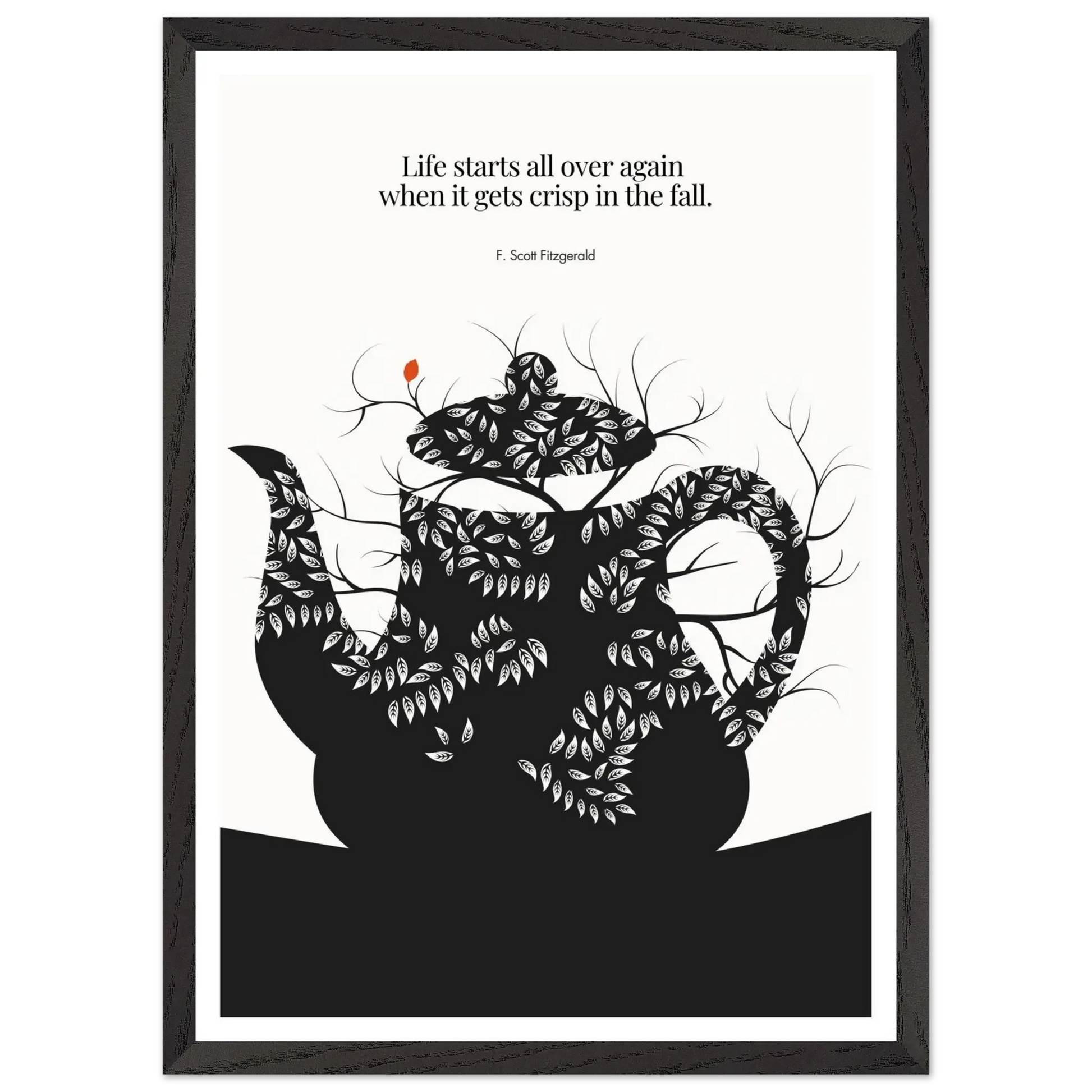 F. Scott Fitzgerald Quote Print - "Life starts all over again" Wall Art Poster - INK & FRAME STUDIO