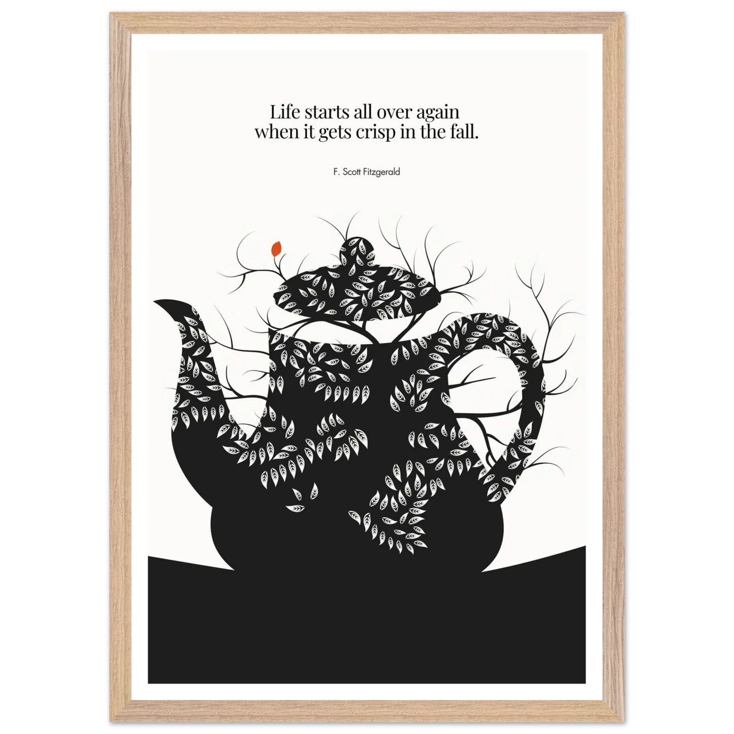 F. Scott Fitzgerald Quote Print - "Life starts all over again" Wall Art Poster - INK & FRAME STUDIO