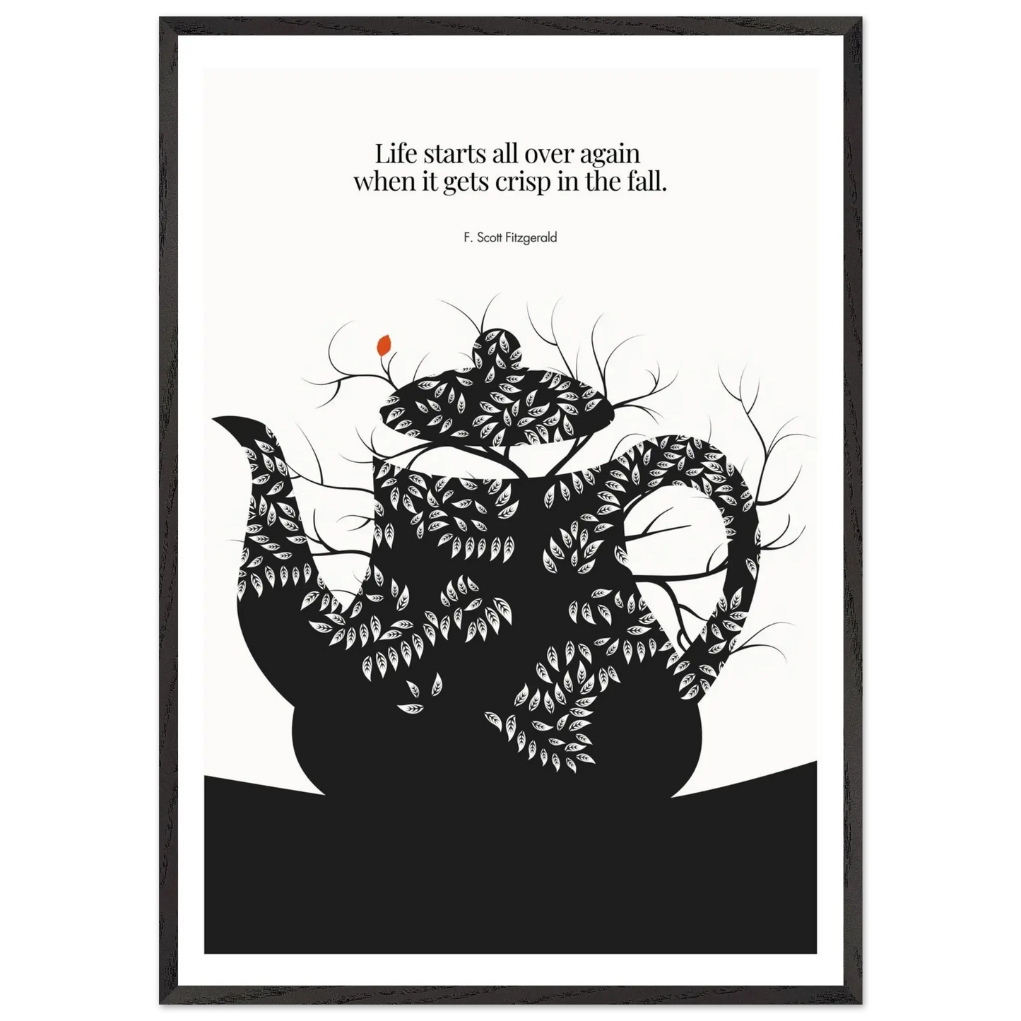 F. Scott Fitzgerald Quote Print - "Life starts all over again" Wall Art Poster - INK & FRAME STUDIO