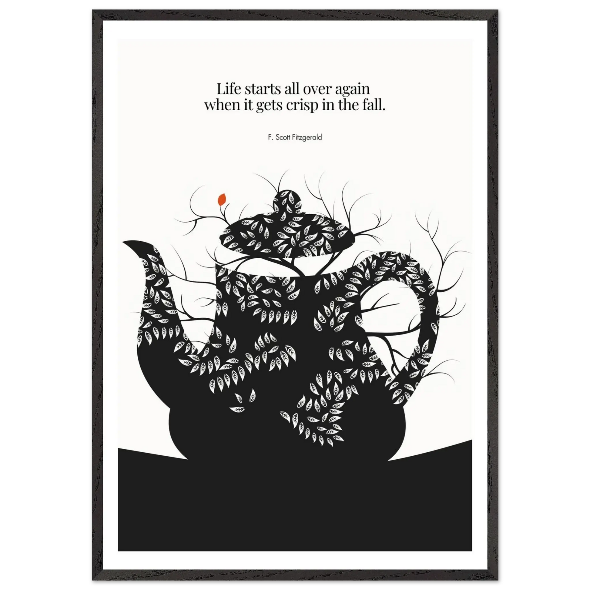 F. Scott Fitzgerald Quote Print - "Life starts all over again" Wall Art Poster - INK & FRAME STUDIO