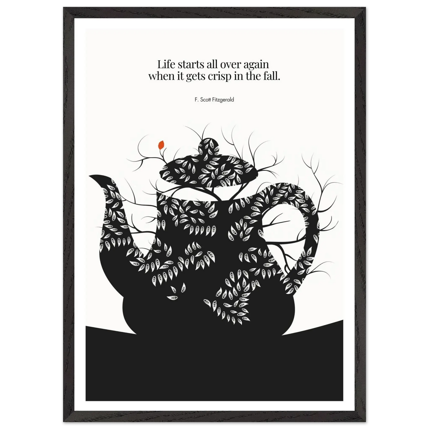 F. Scott Fitzgerald Quote Print - "Life starts all over again" Wall Art Poster - INK & FRAME STUDIO