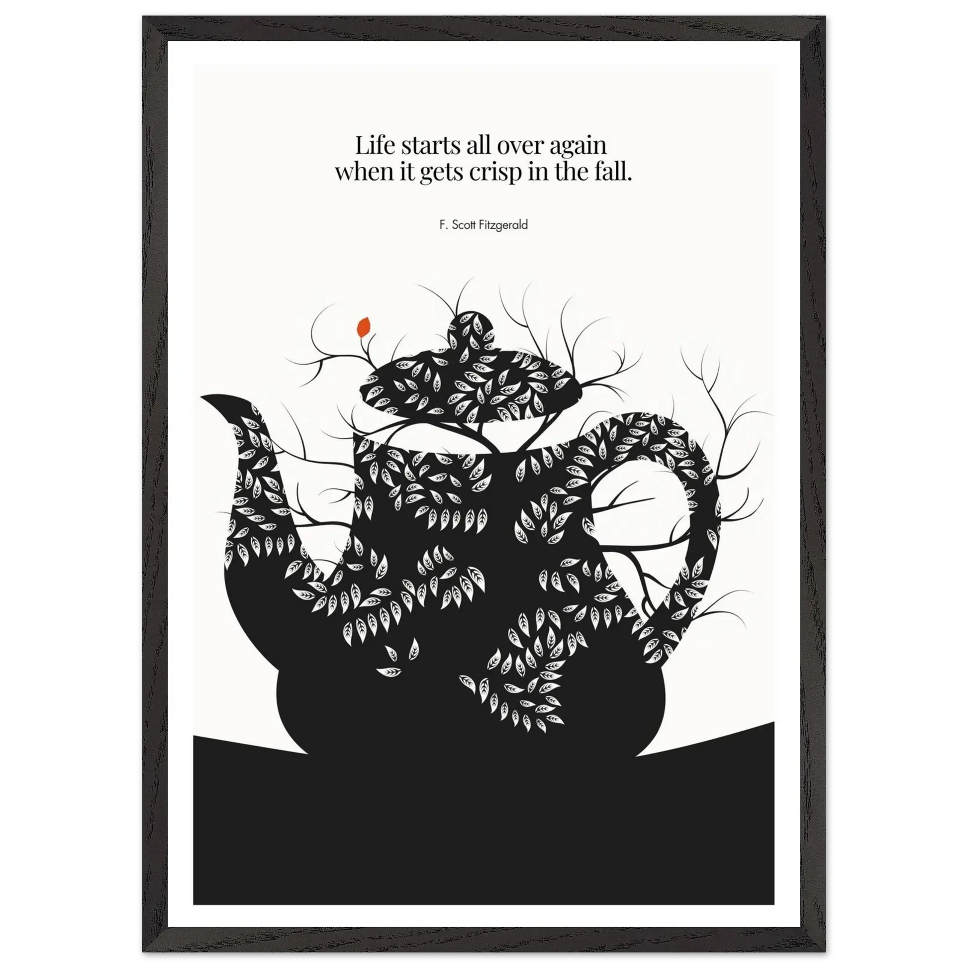 F. Scott Fitzgerald Quote Print - "Life starts all over again" Wall Art Poster - INK & FRAME STUDIO