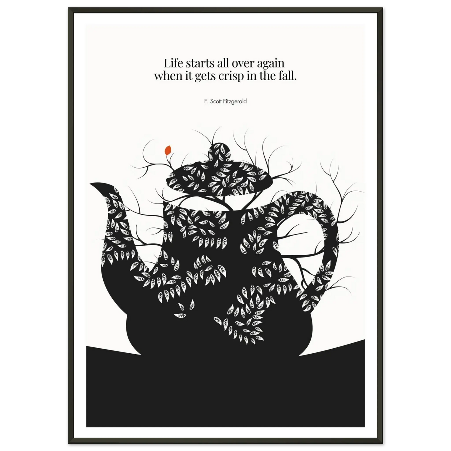 F. Scott Fitzgerald Quote Print - "Life starts all over again" Wall Art Poster - INK & FRAME STUDIO