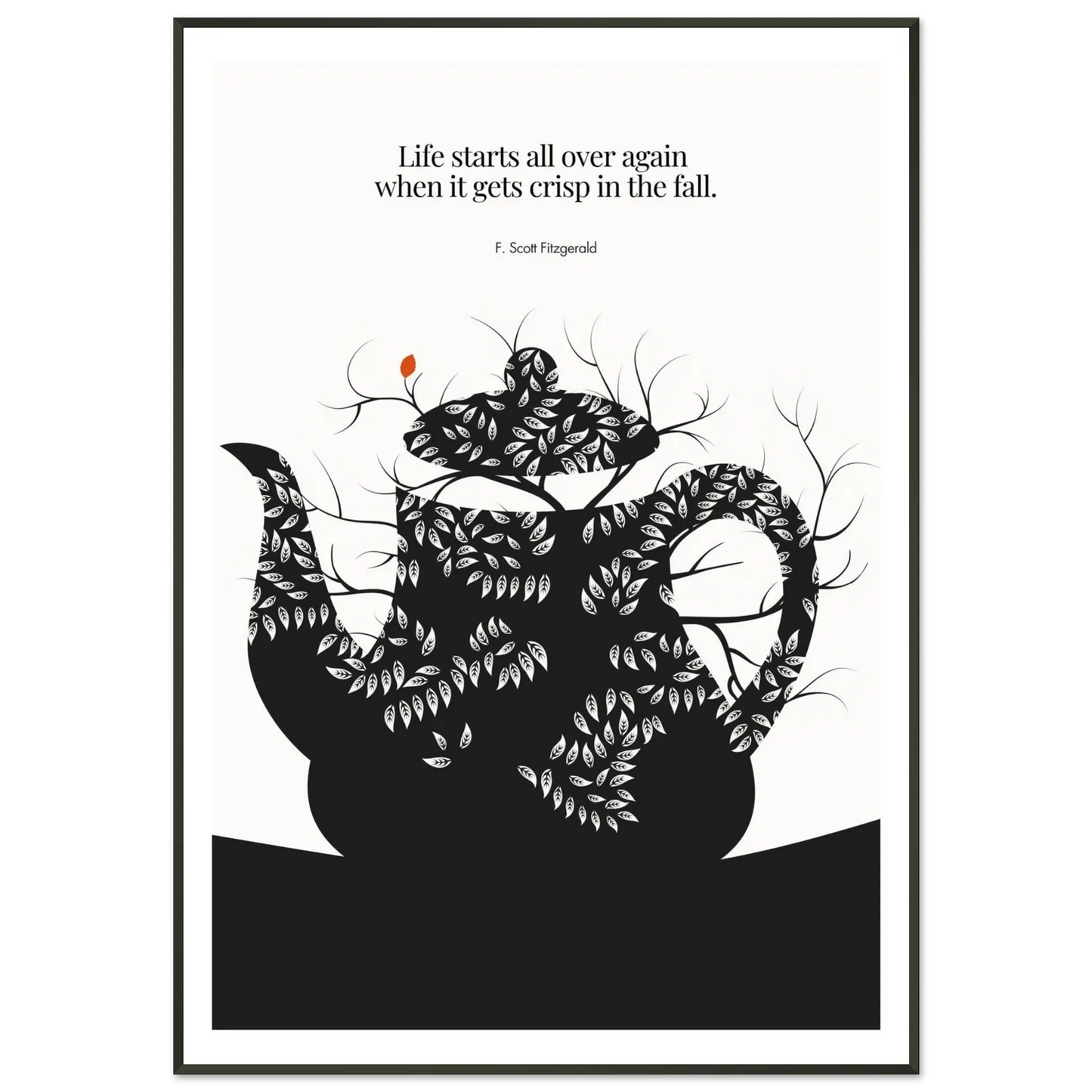 F. Scott Fitzgerald Quote Print - "Life starts all over again" Wall Art Poster - INK & FRAME STUDIO